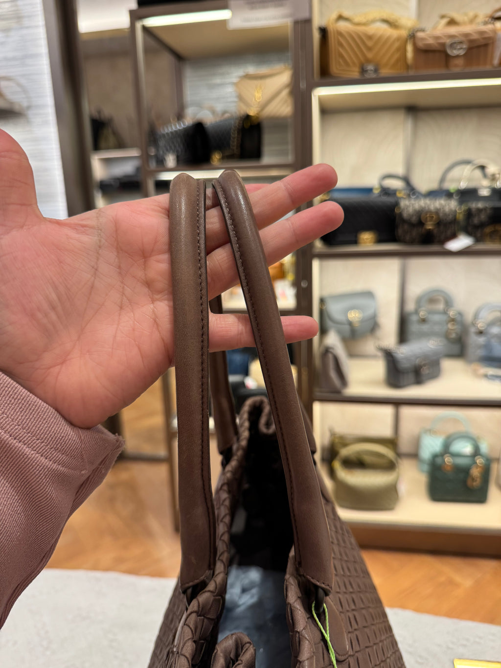 Bottega Veneta Tote Interciato Brown