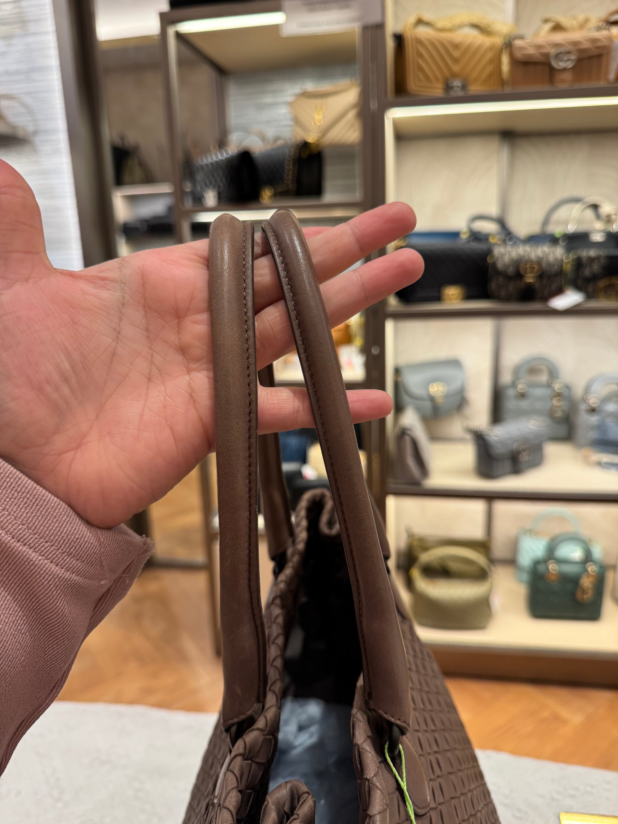 Bottega Veneta Tote Interciato Brown