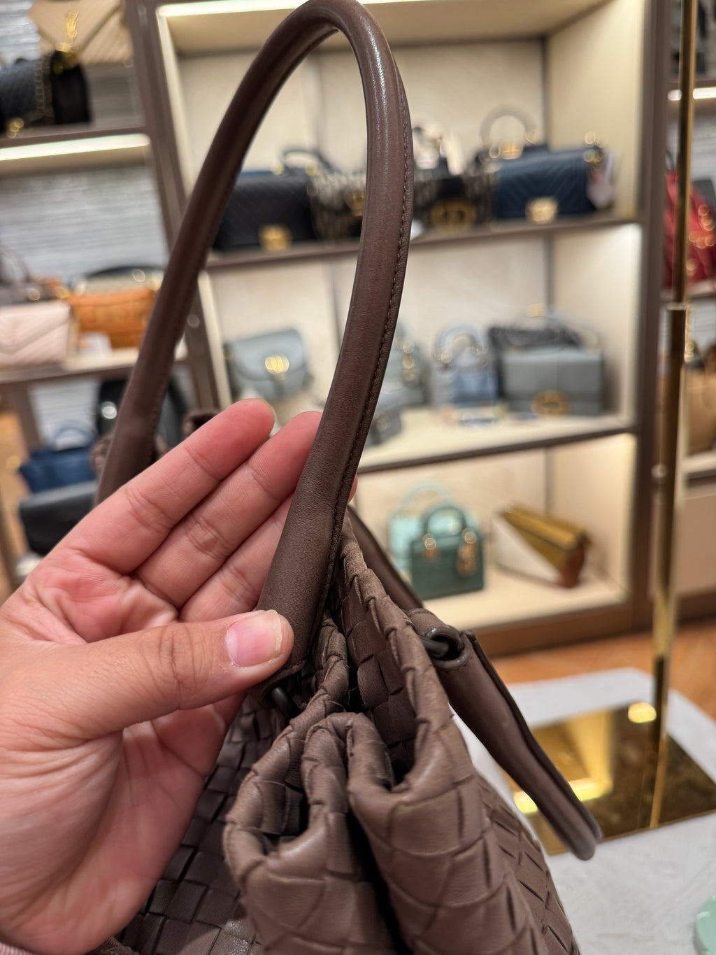 Bottega Veneta Tote Interciato Brown