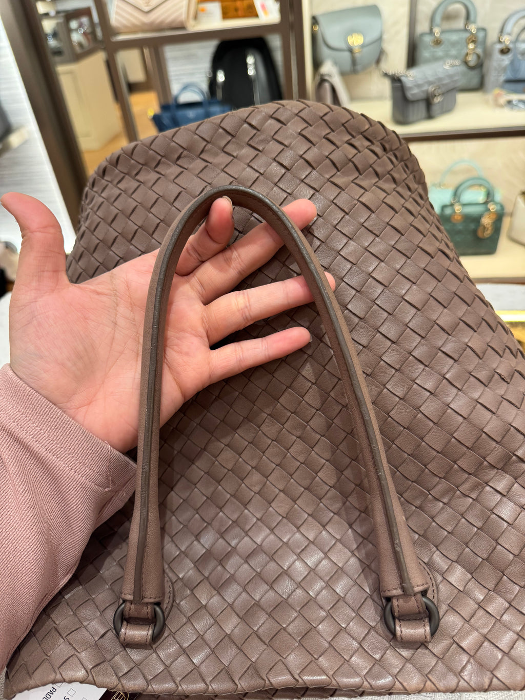 Bottega Veneta Tote Interciato Brown