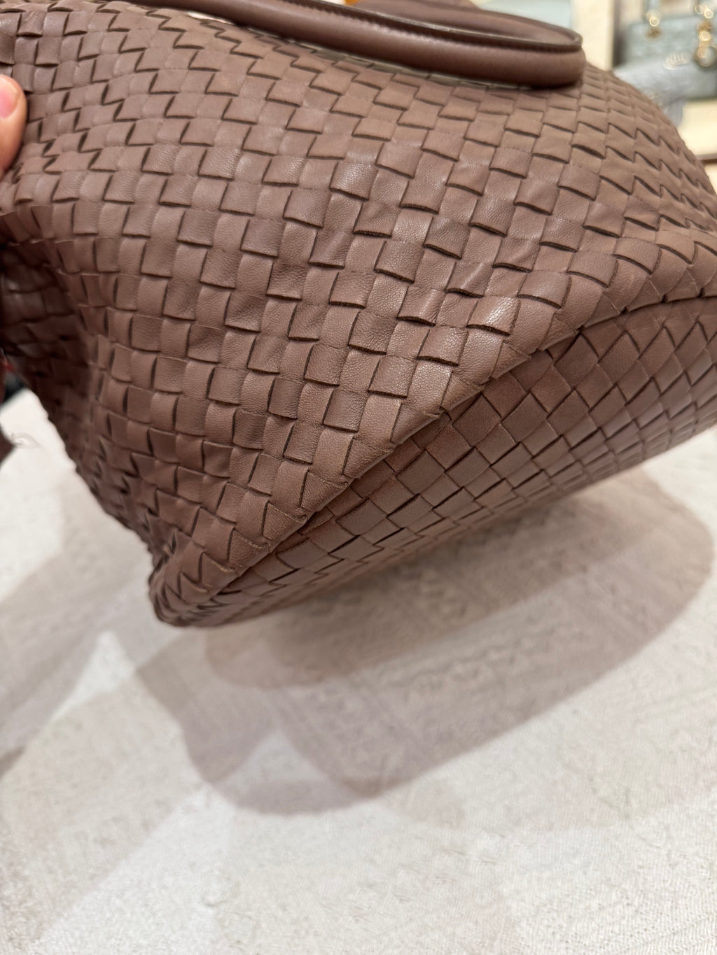 Bottega Veneta Tote Interciato Brown
