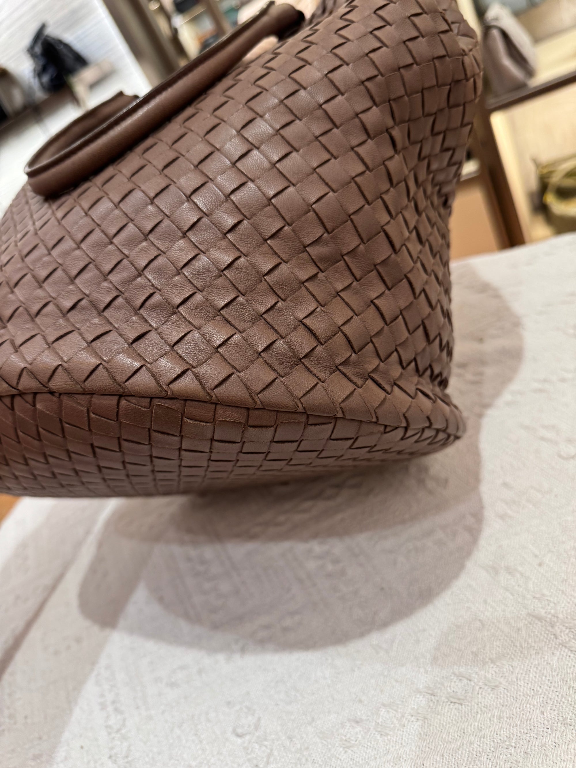 Bottega Veneta Tote Interciato Brown