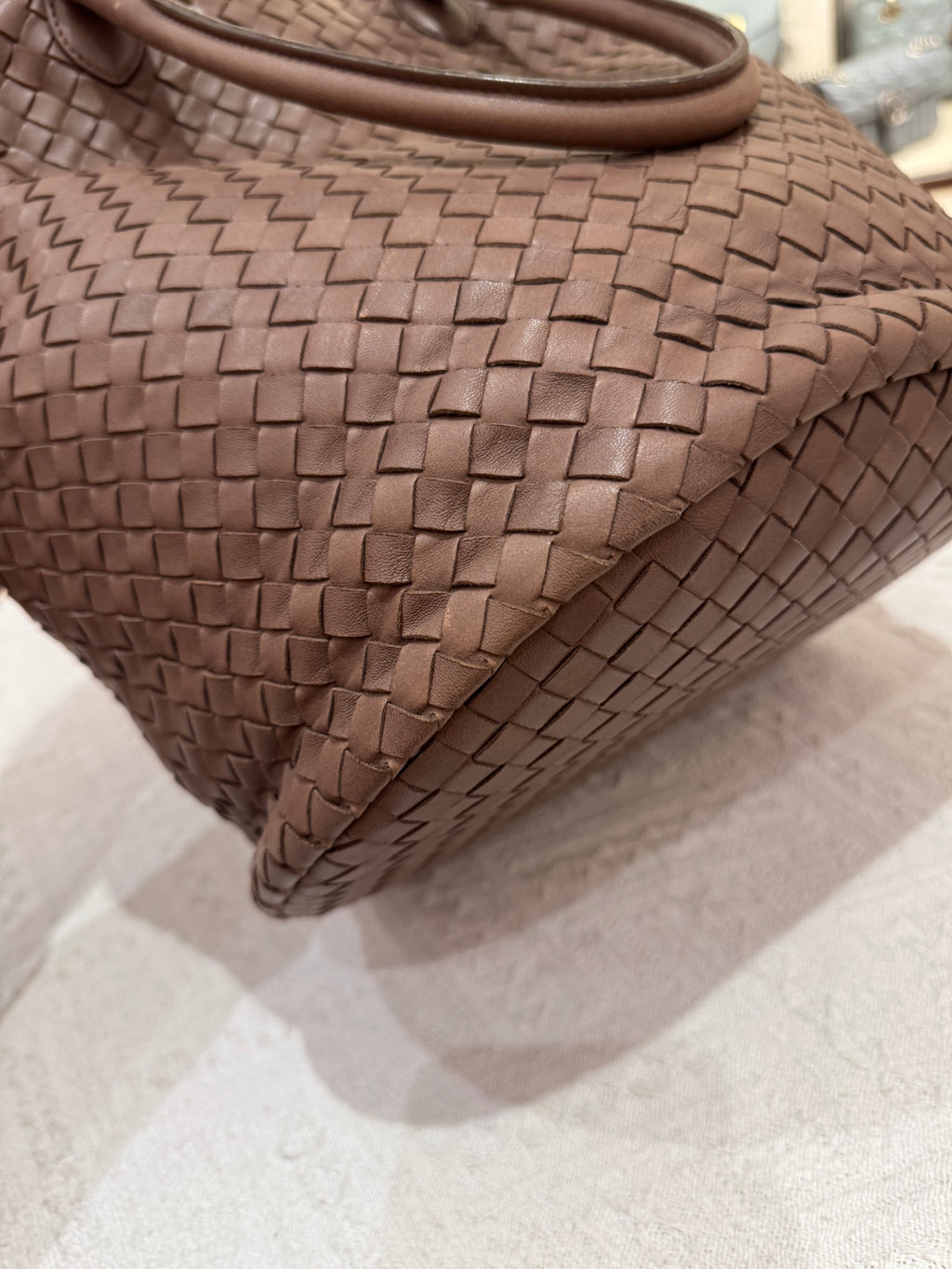 Bottega Veneta Tote Interciato Brown