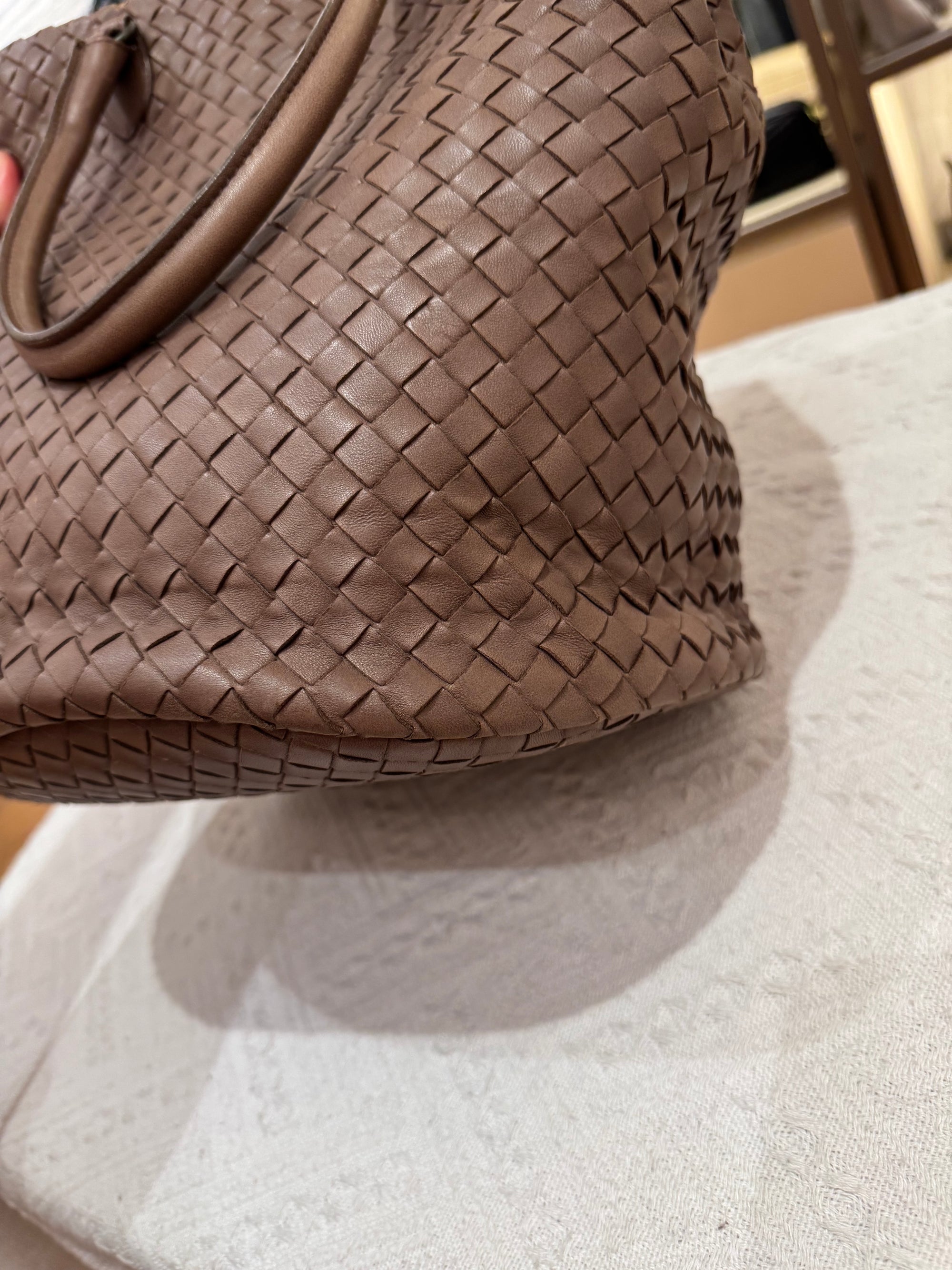 Bottega Veneta Tote Interciato Brown
