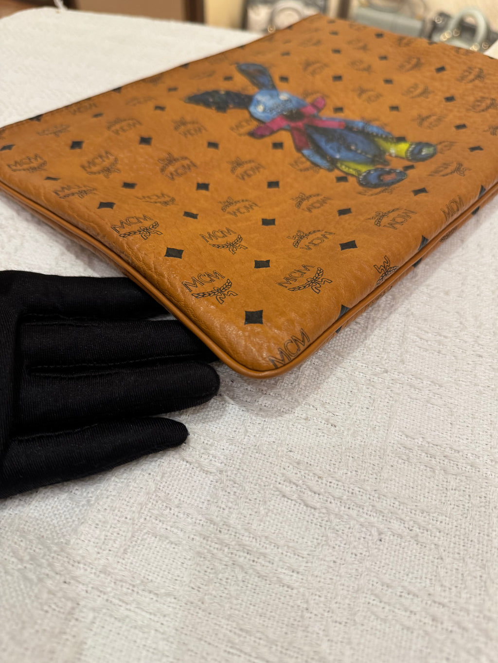 MCM Clutch Sling Cognac