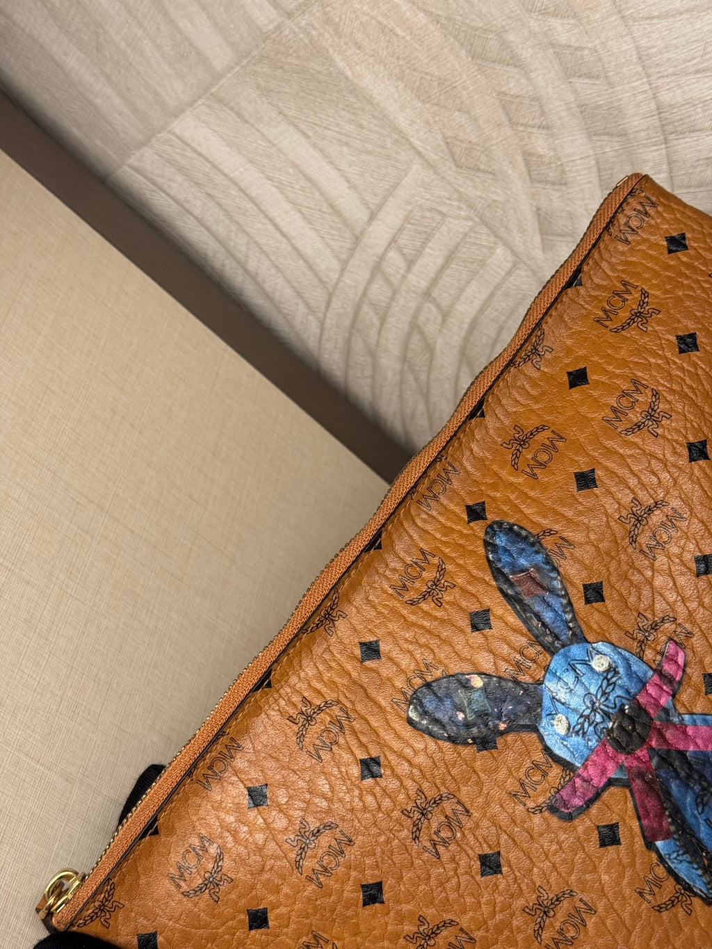 MCM Clutch Sling Cognac