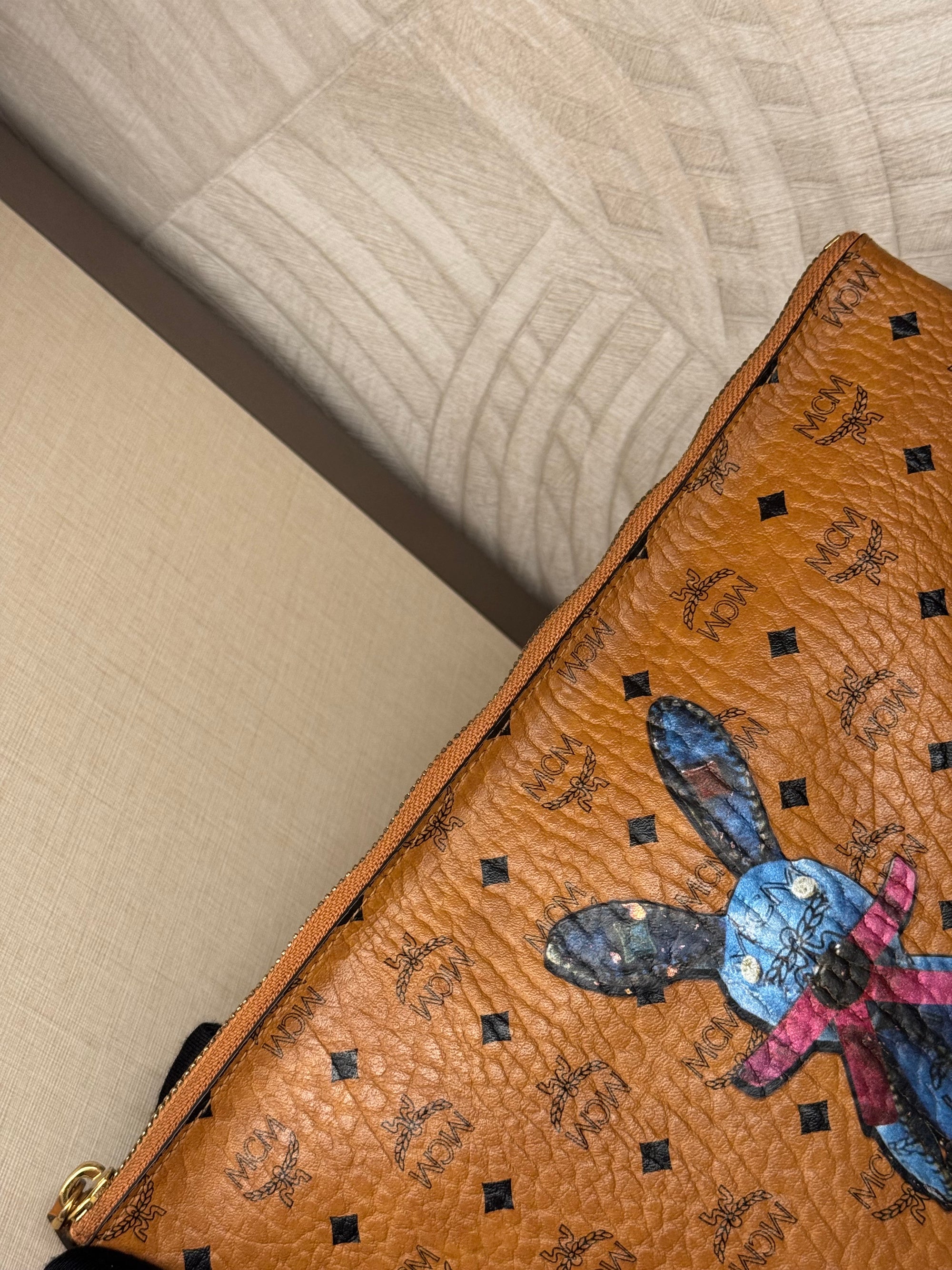 MCM Clutch Sling Cognac