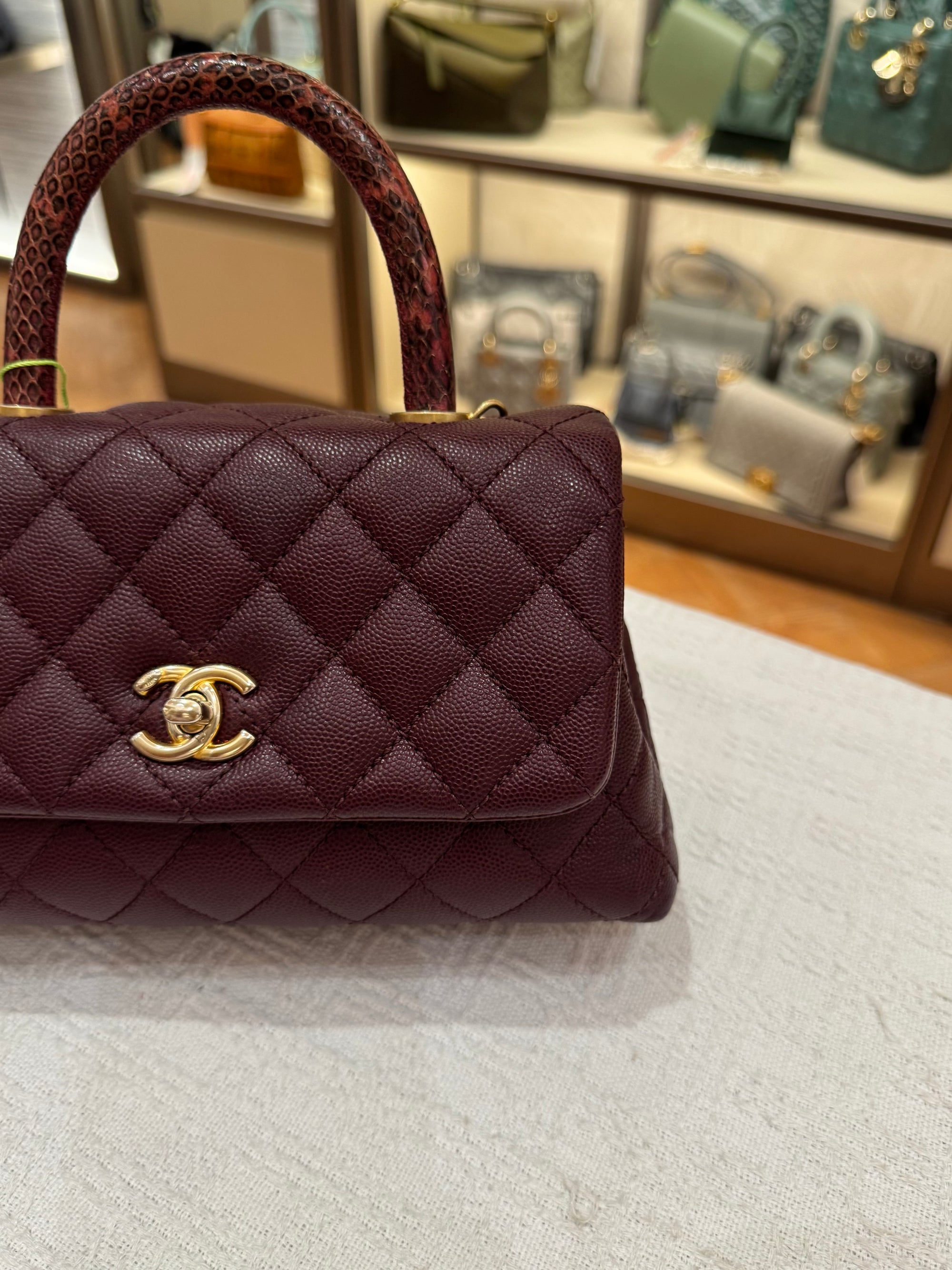 Chanel Coco Small Top Handle Lizard