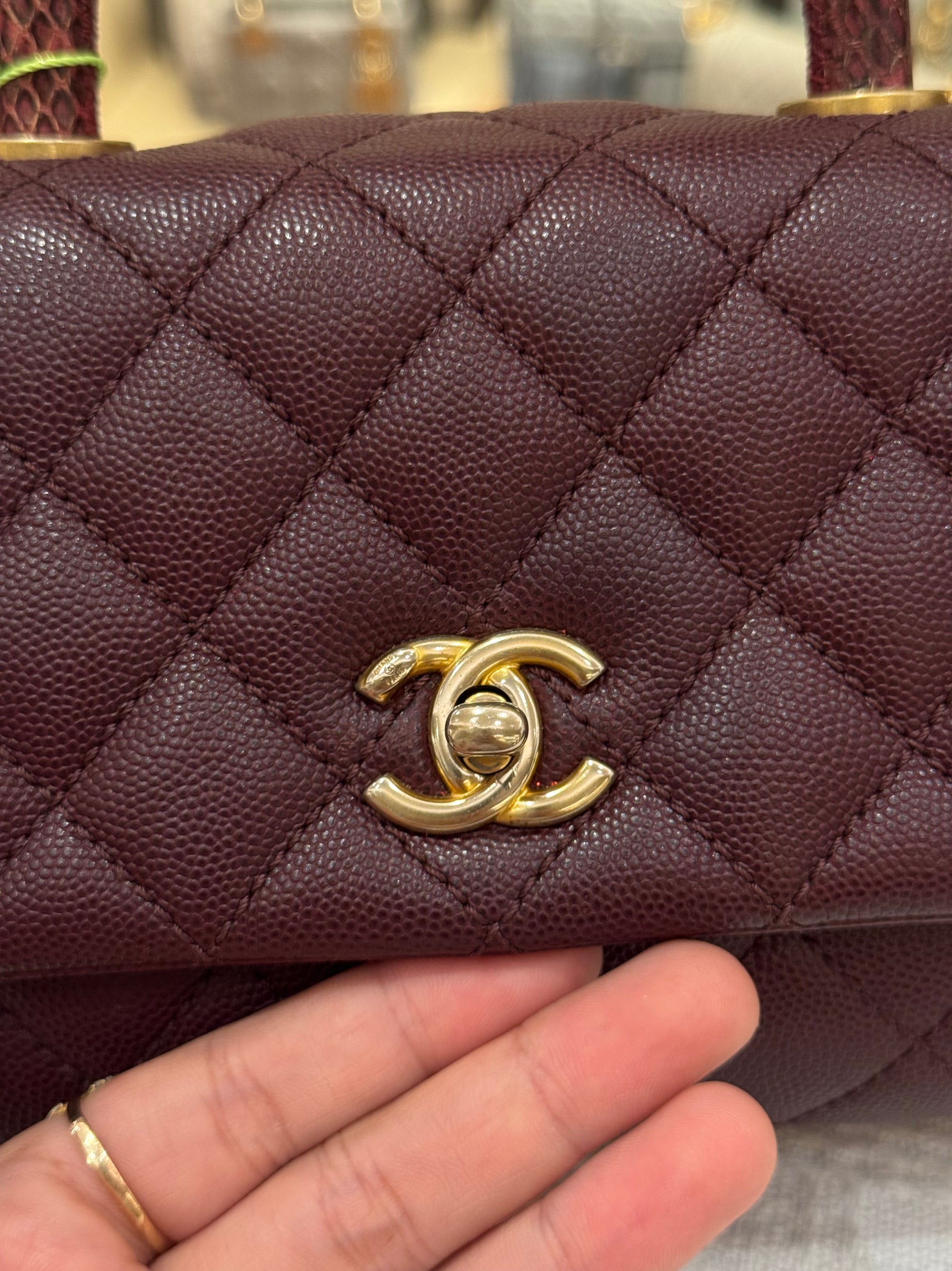 Chanel Coco Small Top Handle Lizard