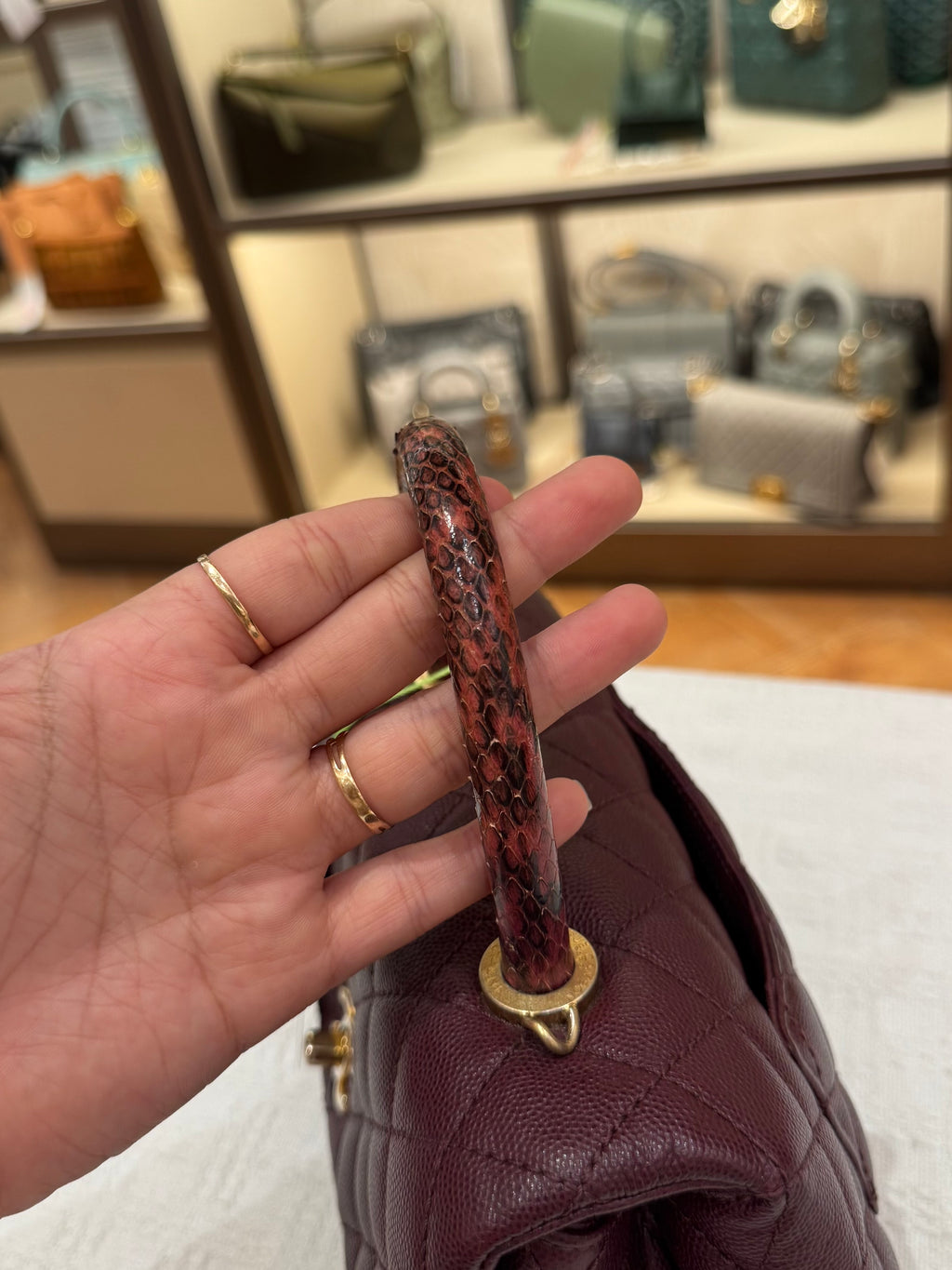 Chanel Coco Small Top Handle Lizard