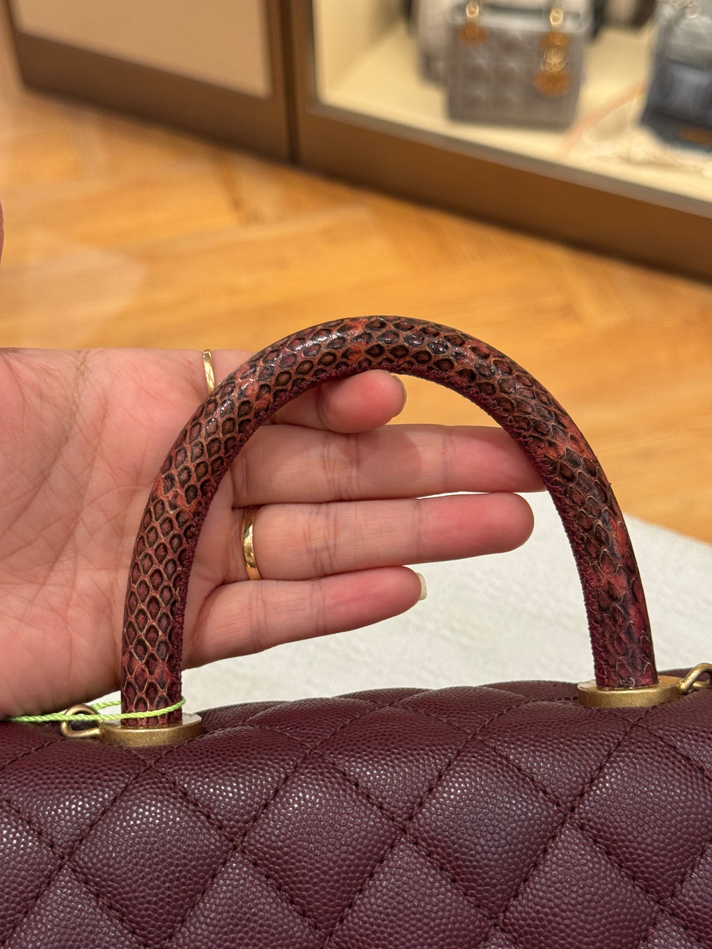 Chanel Coco Small Top Handle Lizard