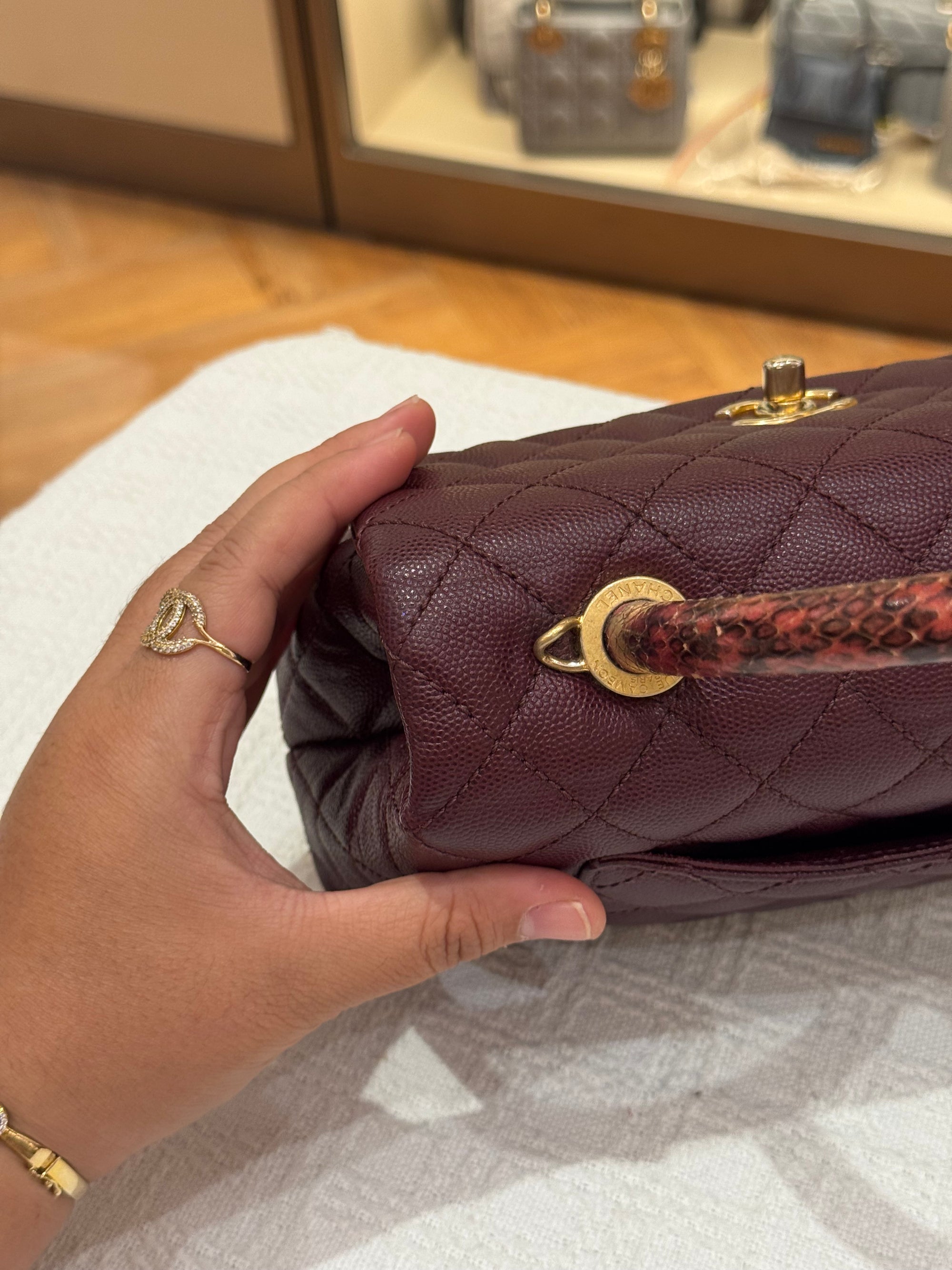 Chanel Coco Small Top Handle Lizard