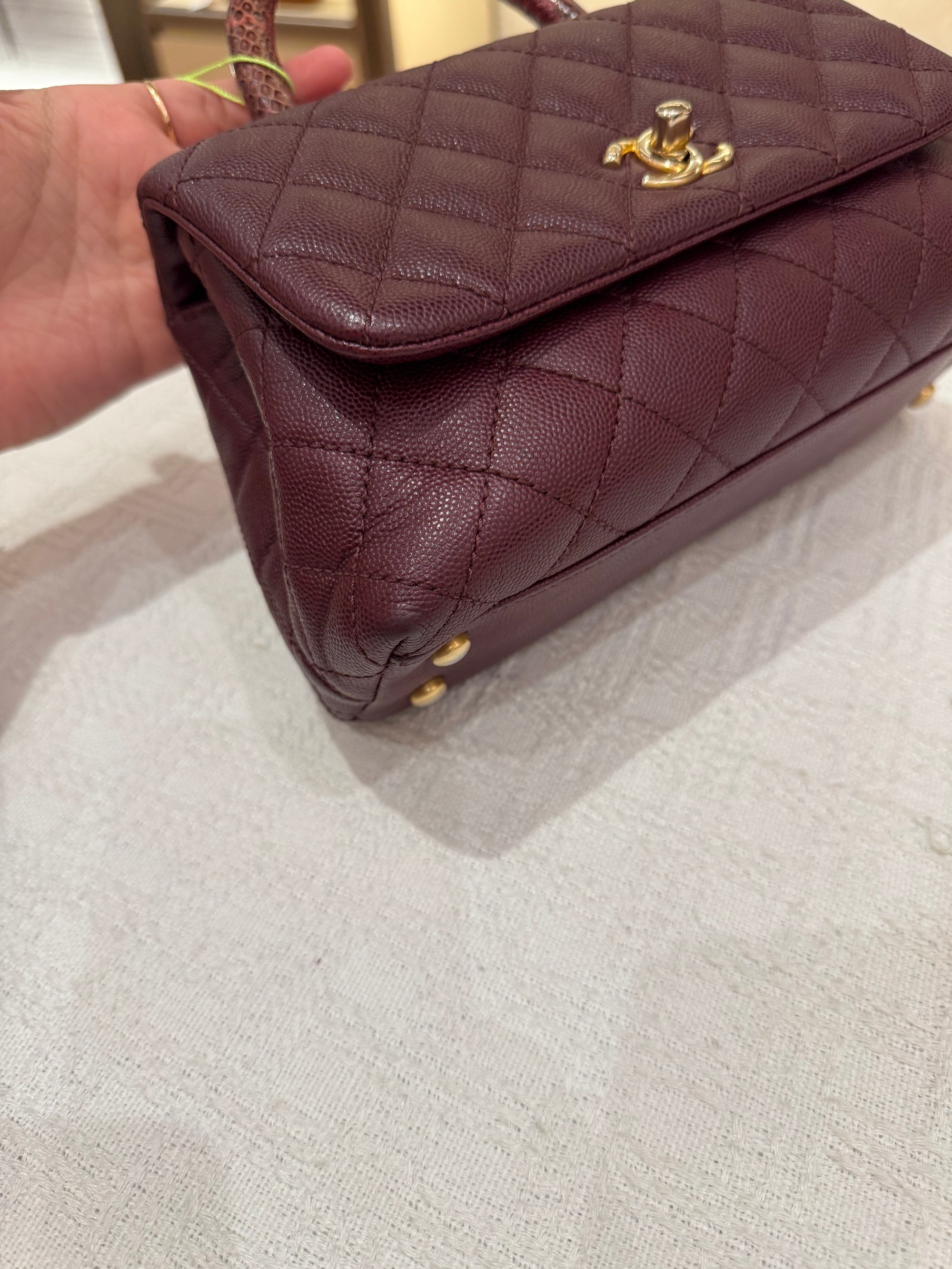 Chanel Coco Small Top Handle Lizard