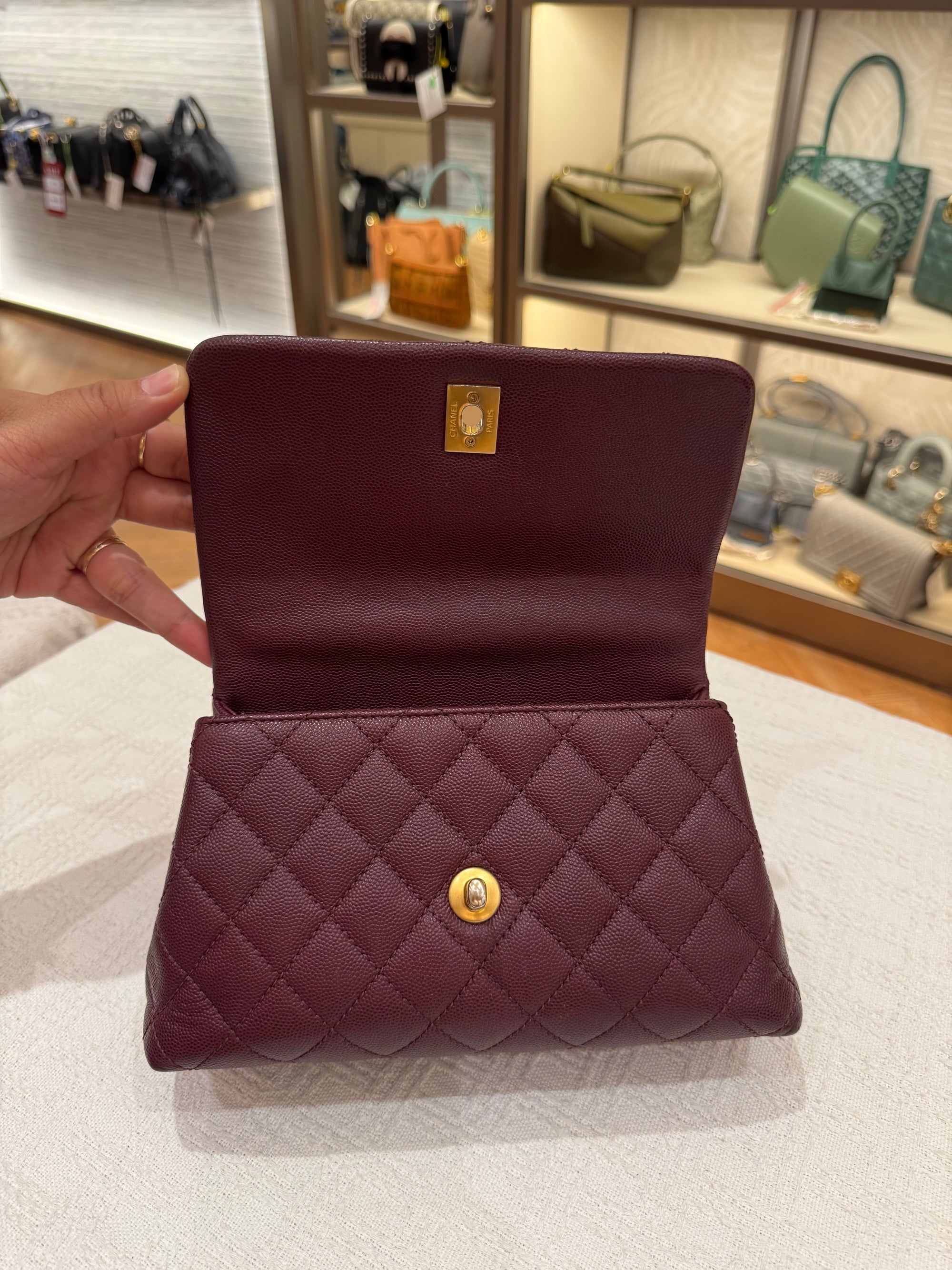 Chanel Coco Small Top Handle Lizard