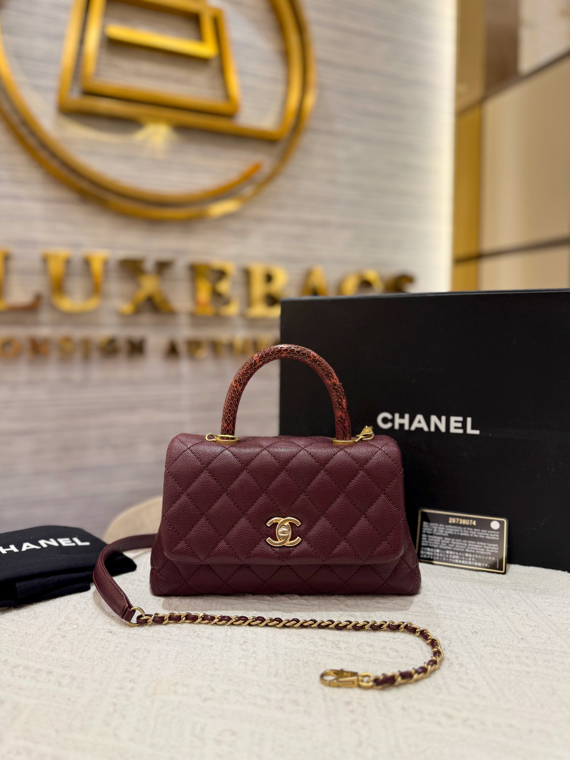 Chanel Coco Small Top Handle Lizard