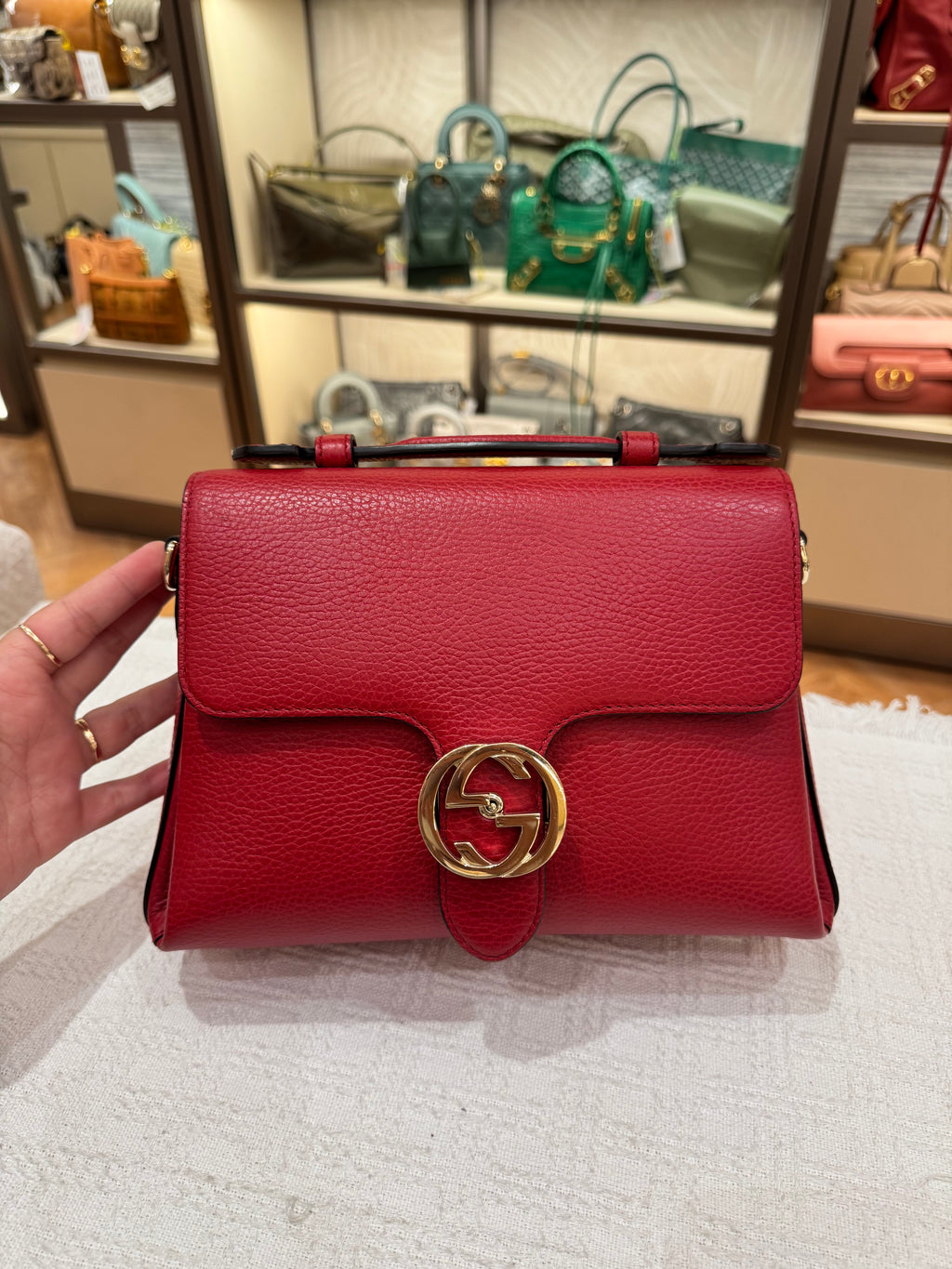 Gucci Interlock Top Handle Red