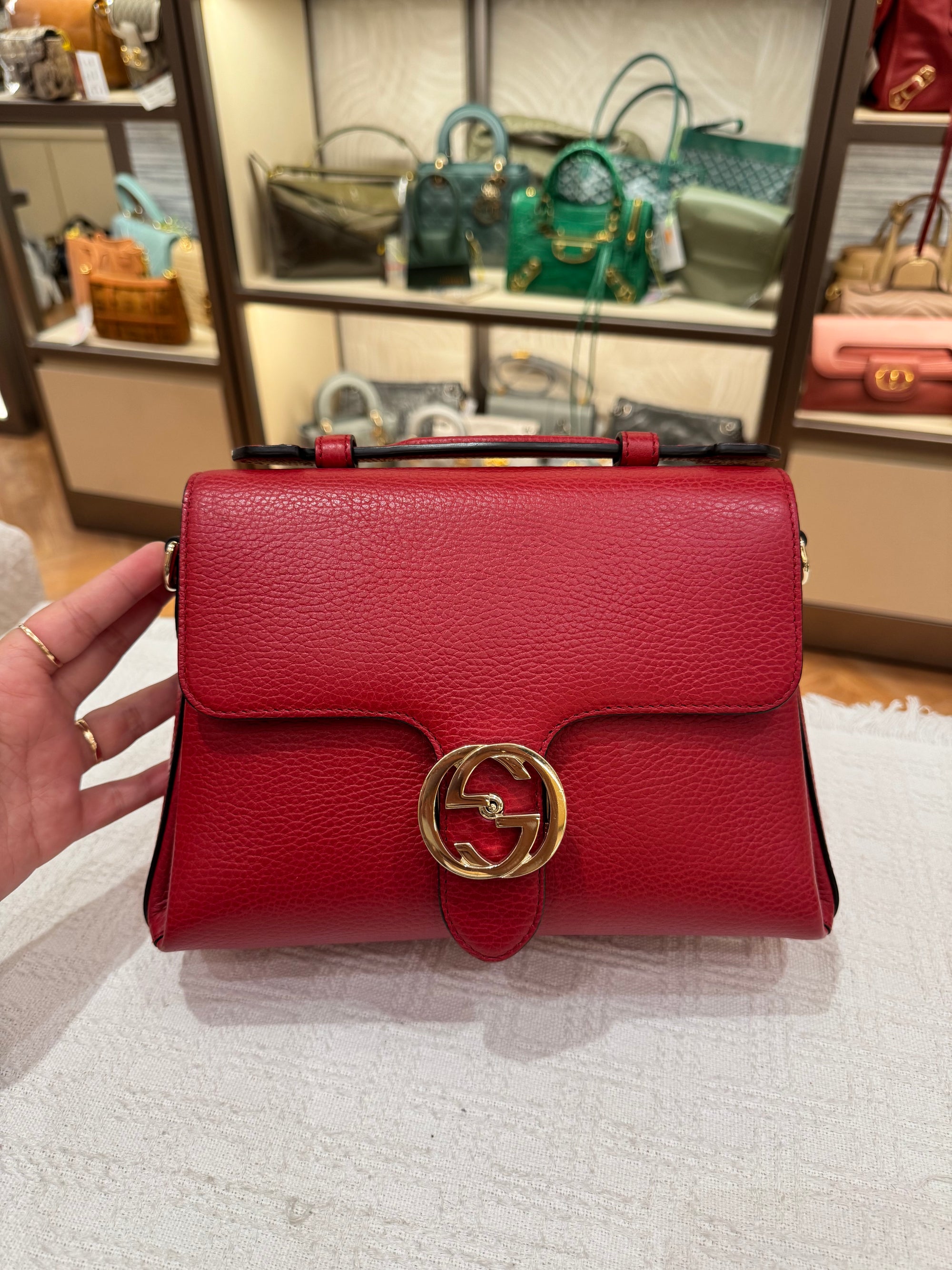 Gucci Interlock Top Handle Red