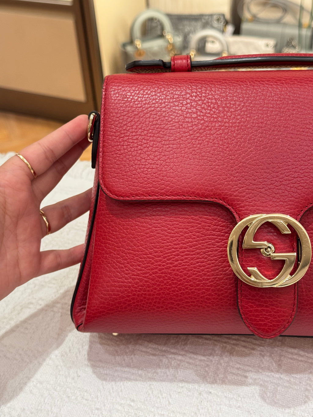 Gucci Interlock Top Handle Red