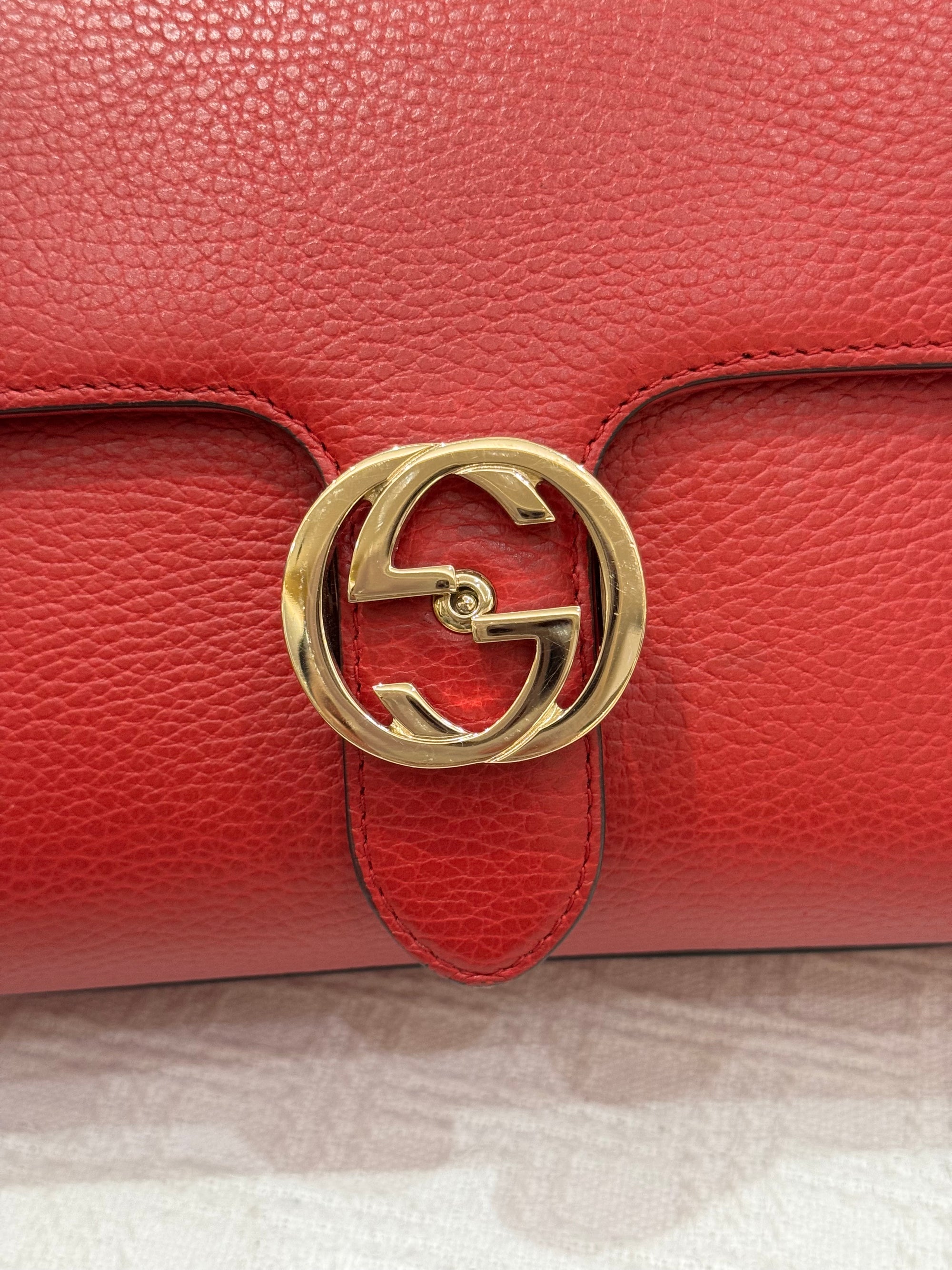 Gucci Interlock Top Handle Red