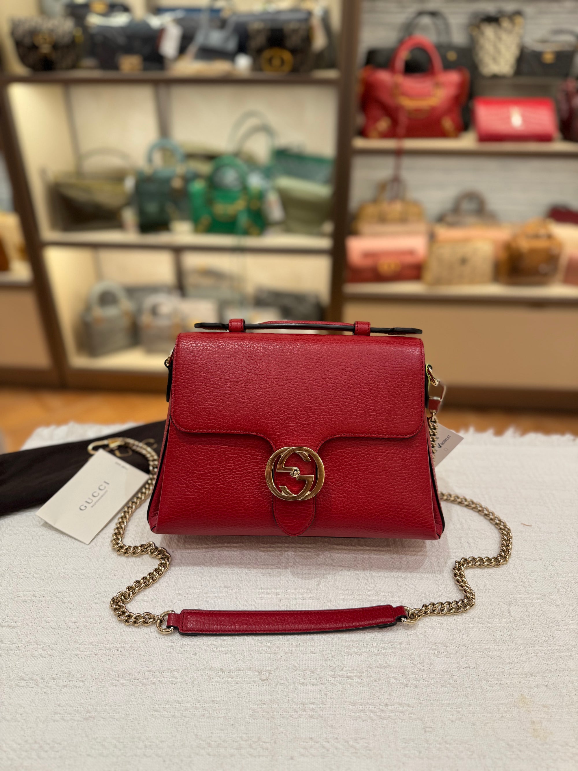 Gucci Interlock Top Handle Red