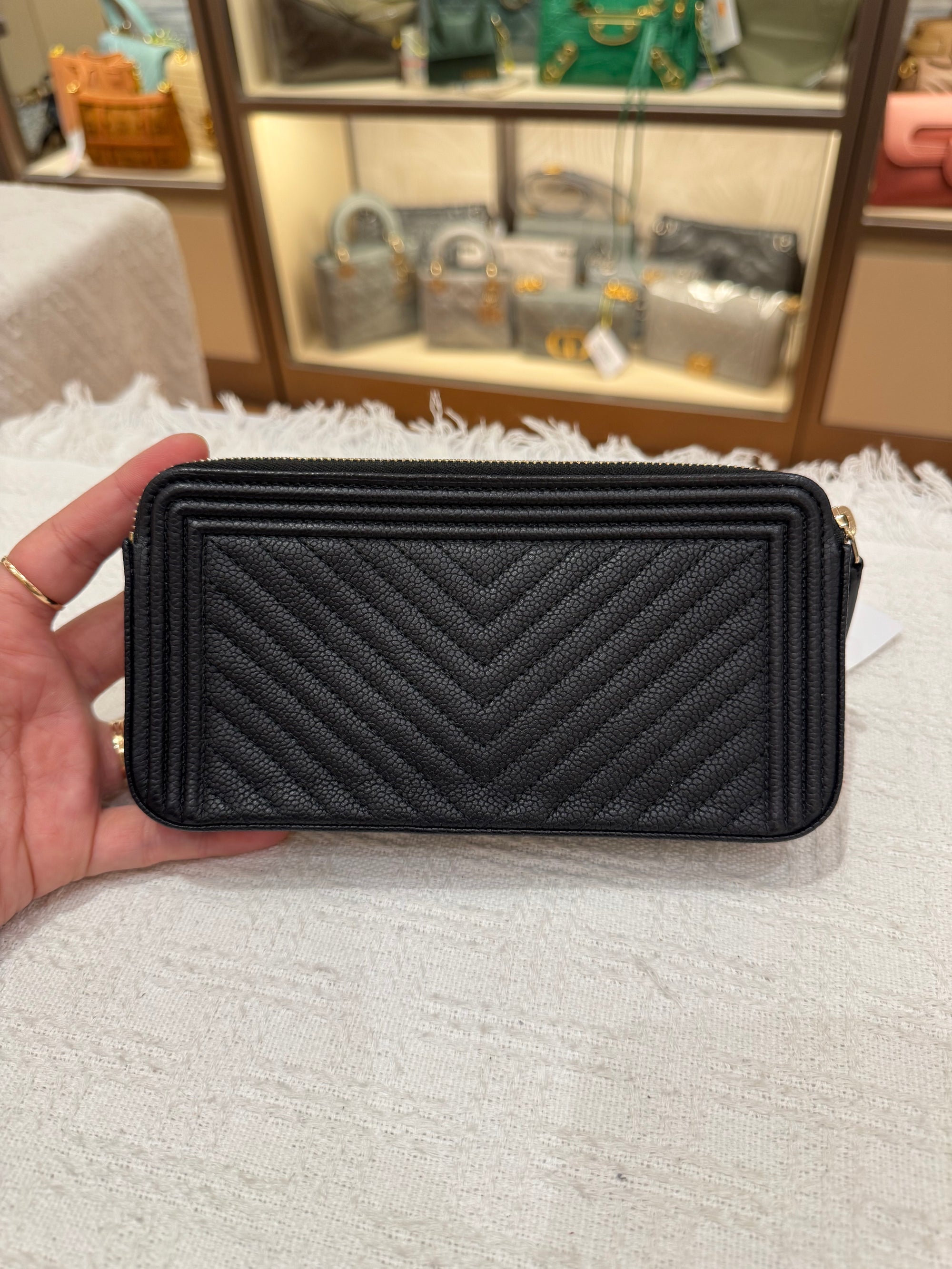 Chanel Boy WOC Double Zip Black