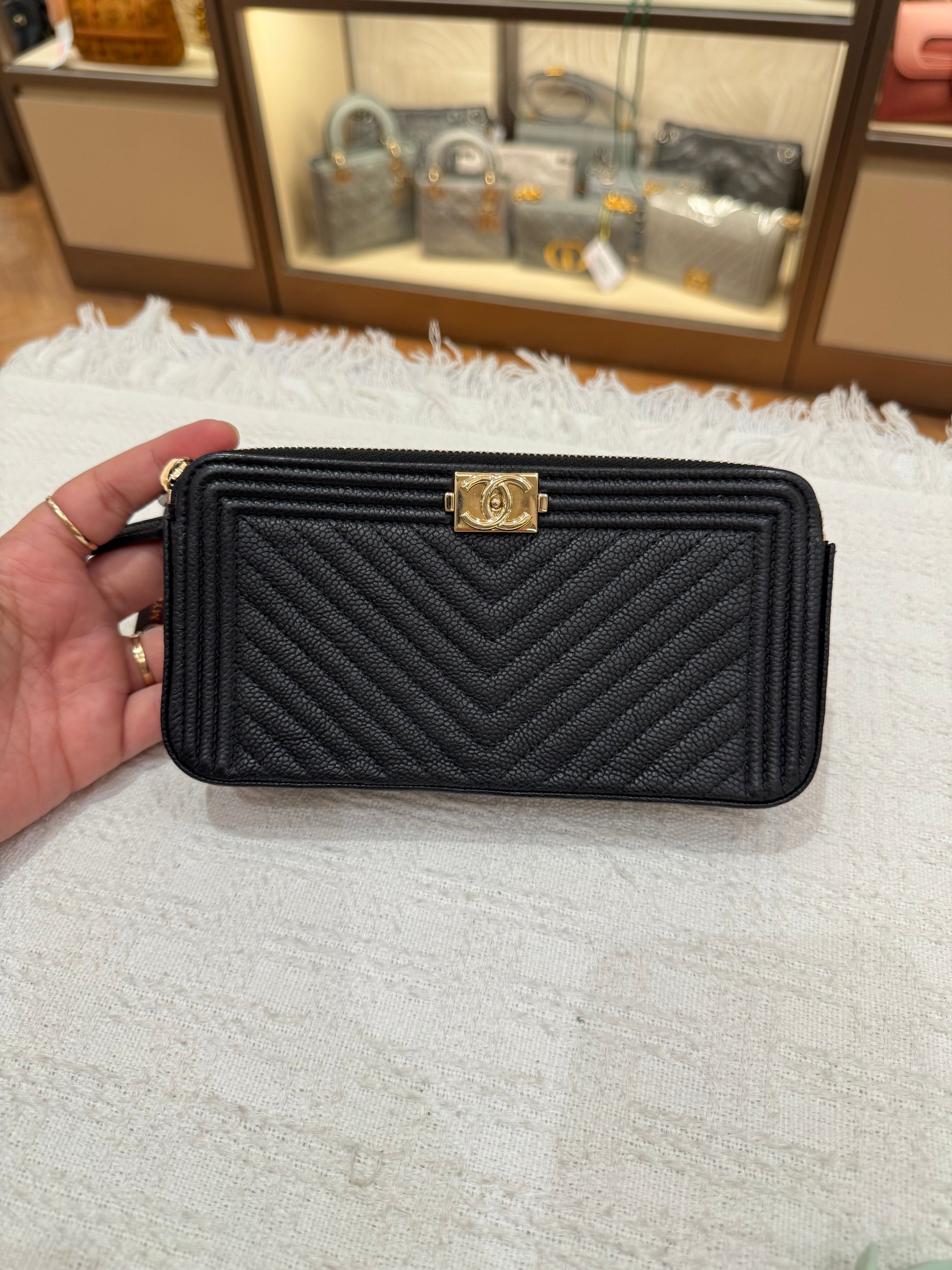 Chanel Boy WOC Double Zip Black