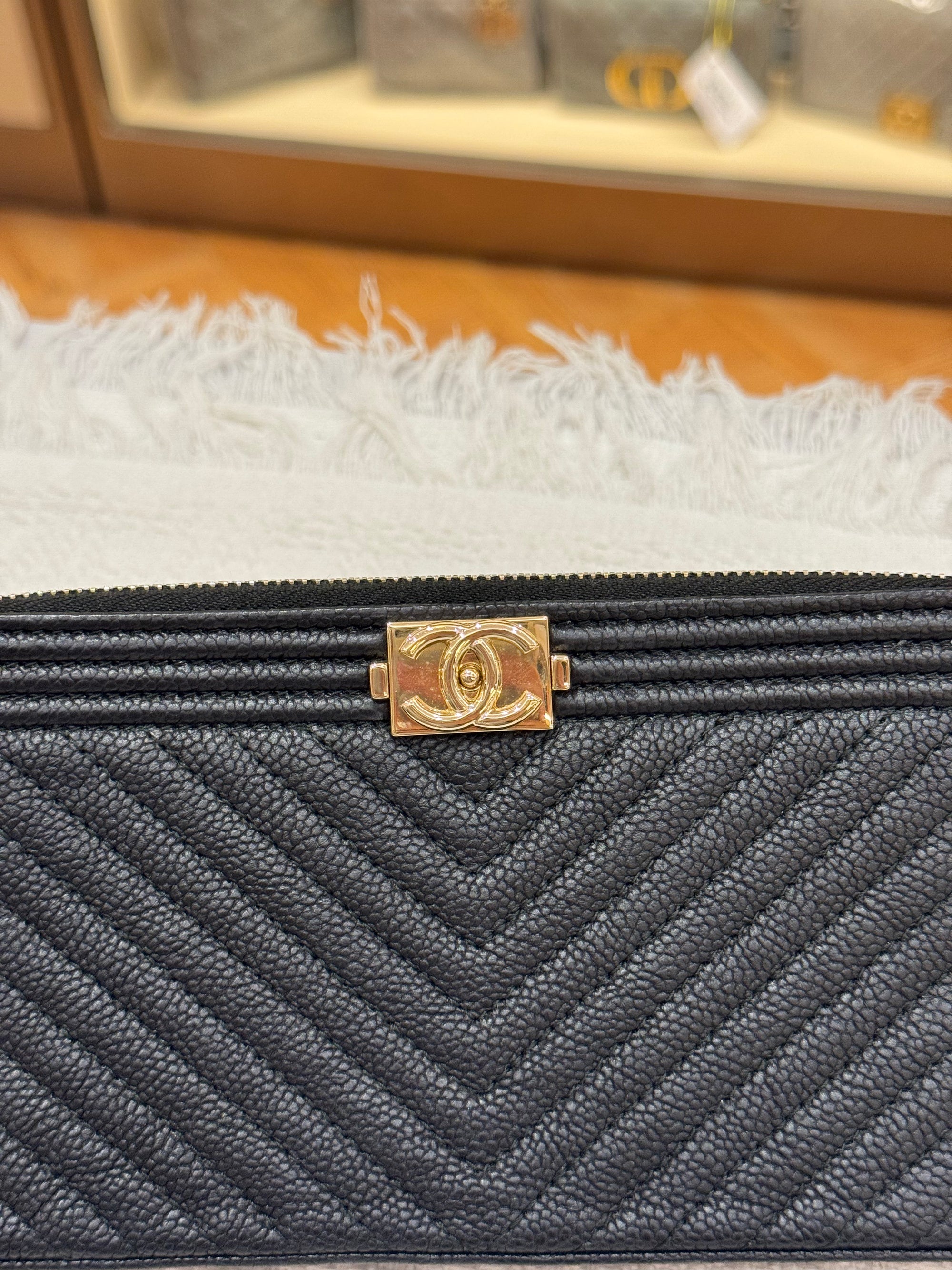 Chanel Boy WOC Double Zip Black