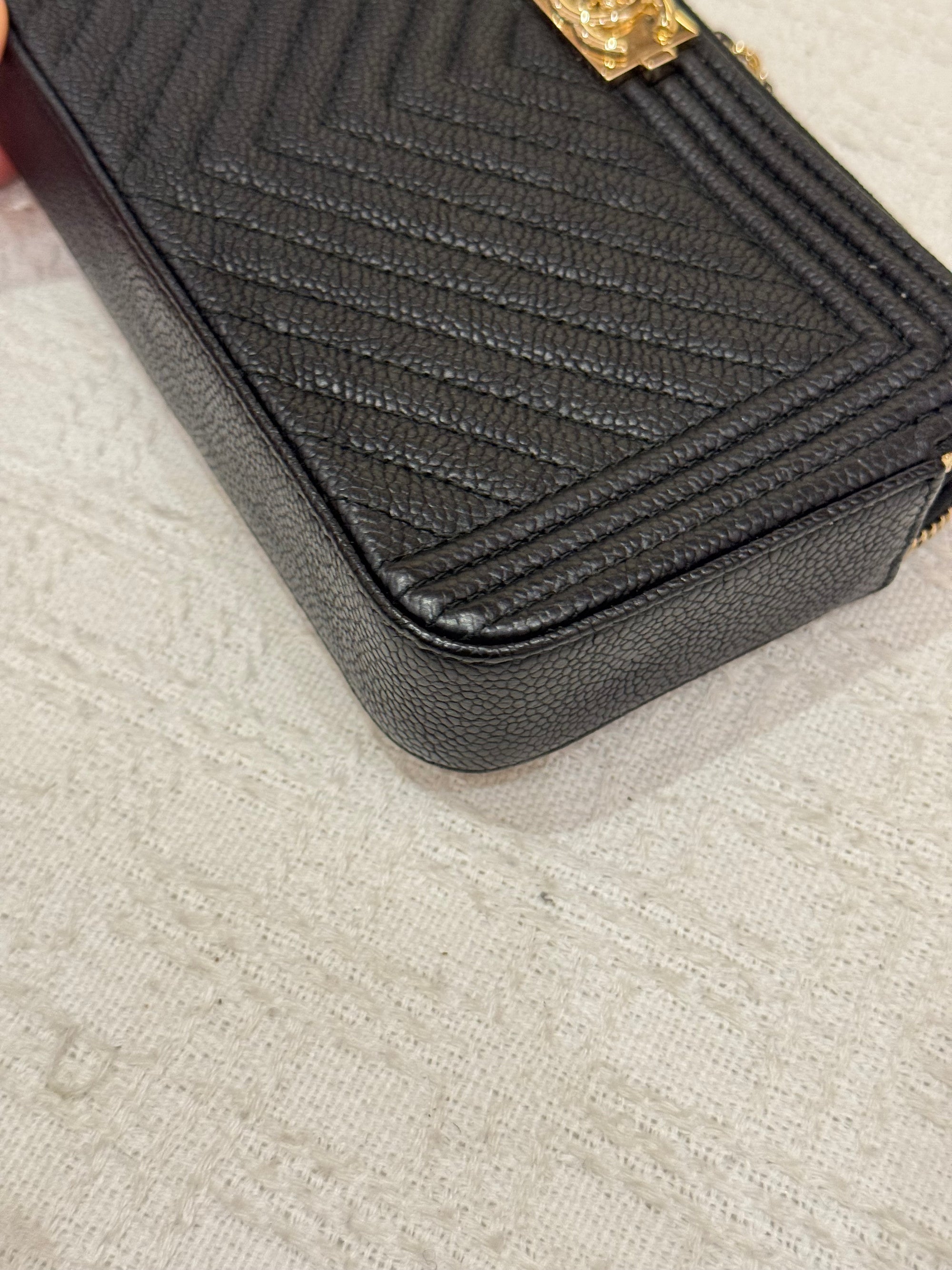 Chanel Boy WOC Double Zip Black