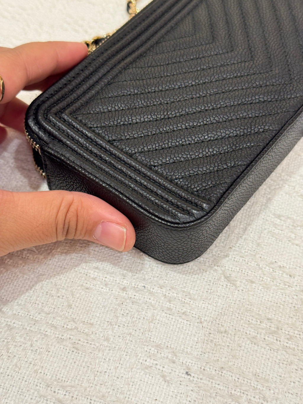 Chanel Boy WOC Double Zip Black