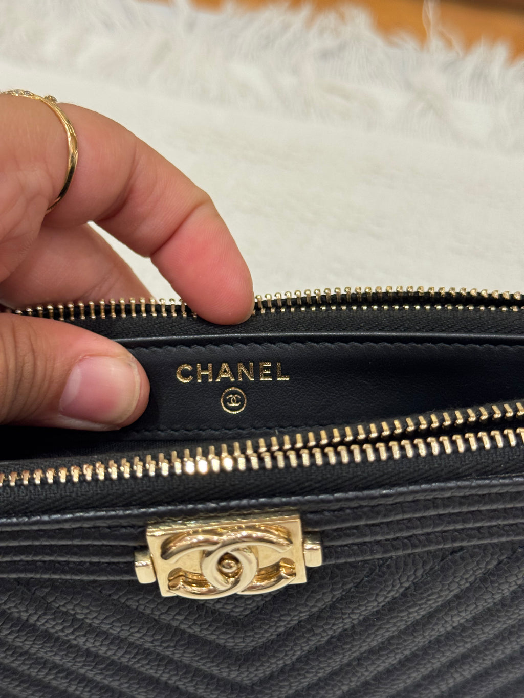 Chanel Boy WOC Double Zip Black