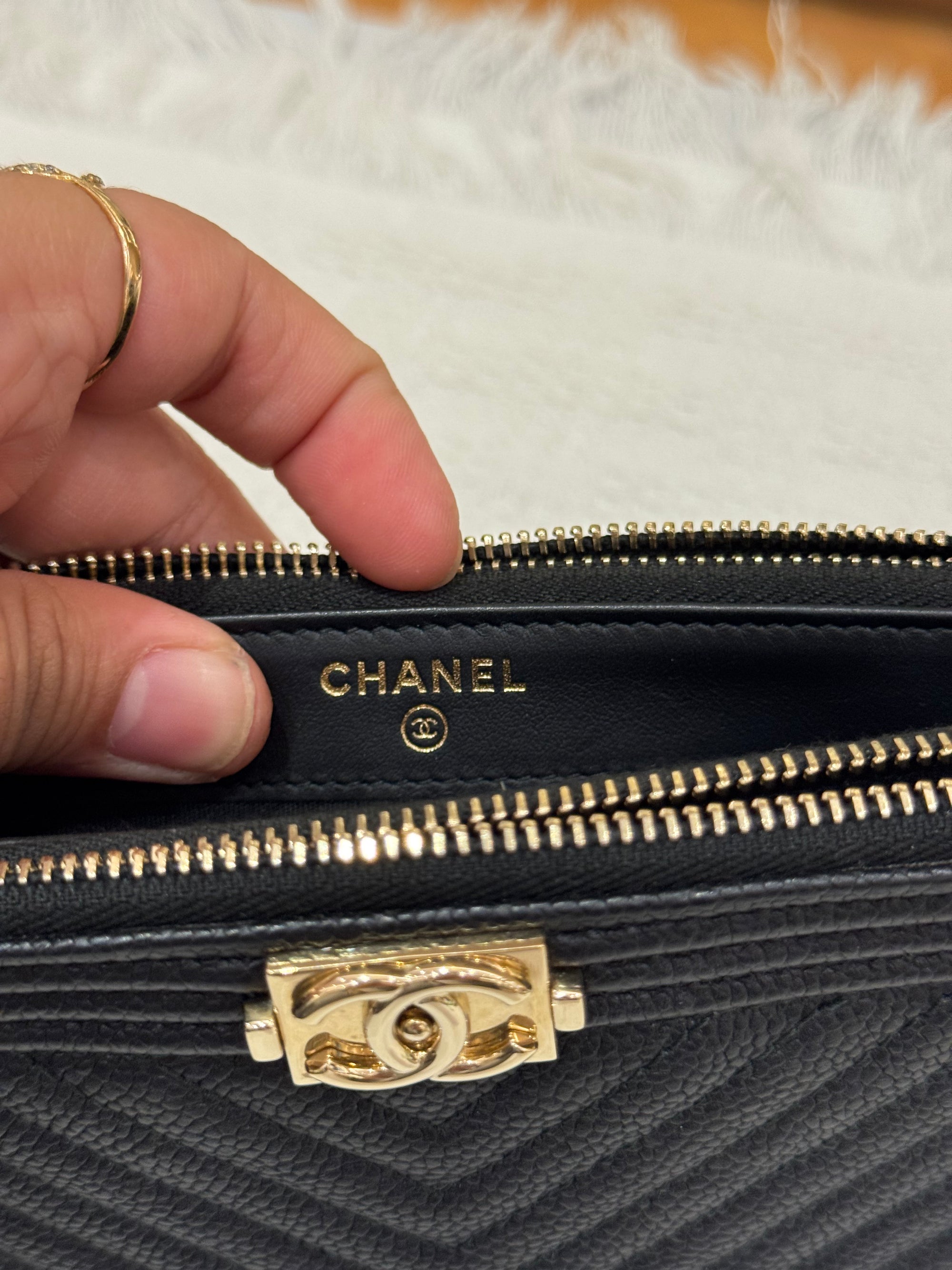 Chanel Boy WOC Double Zip Black