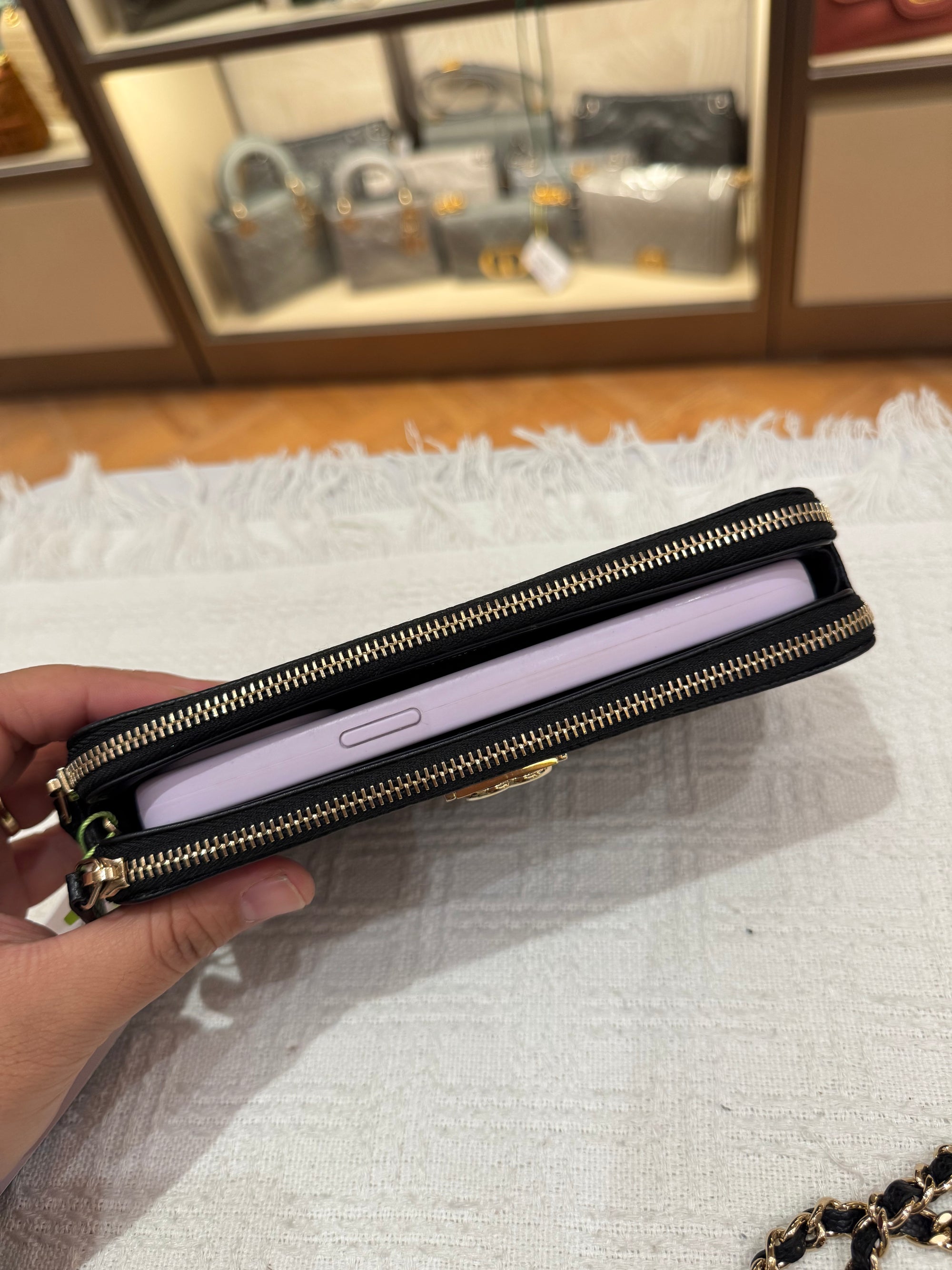 Chanel Boy WOC Double Zip Black