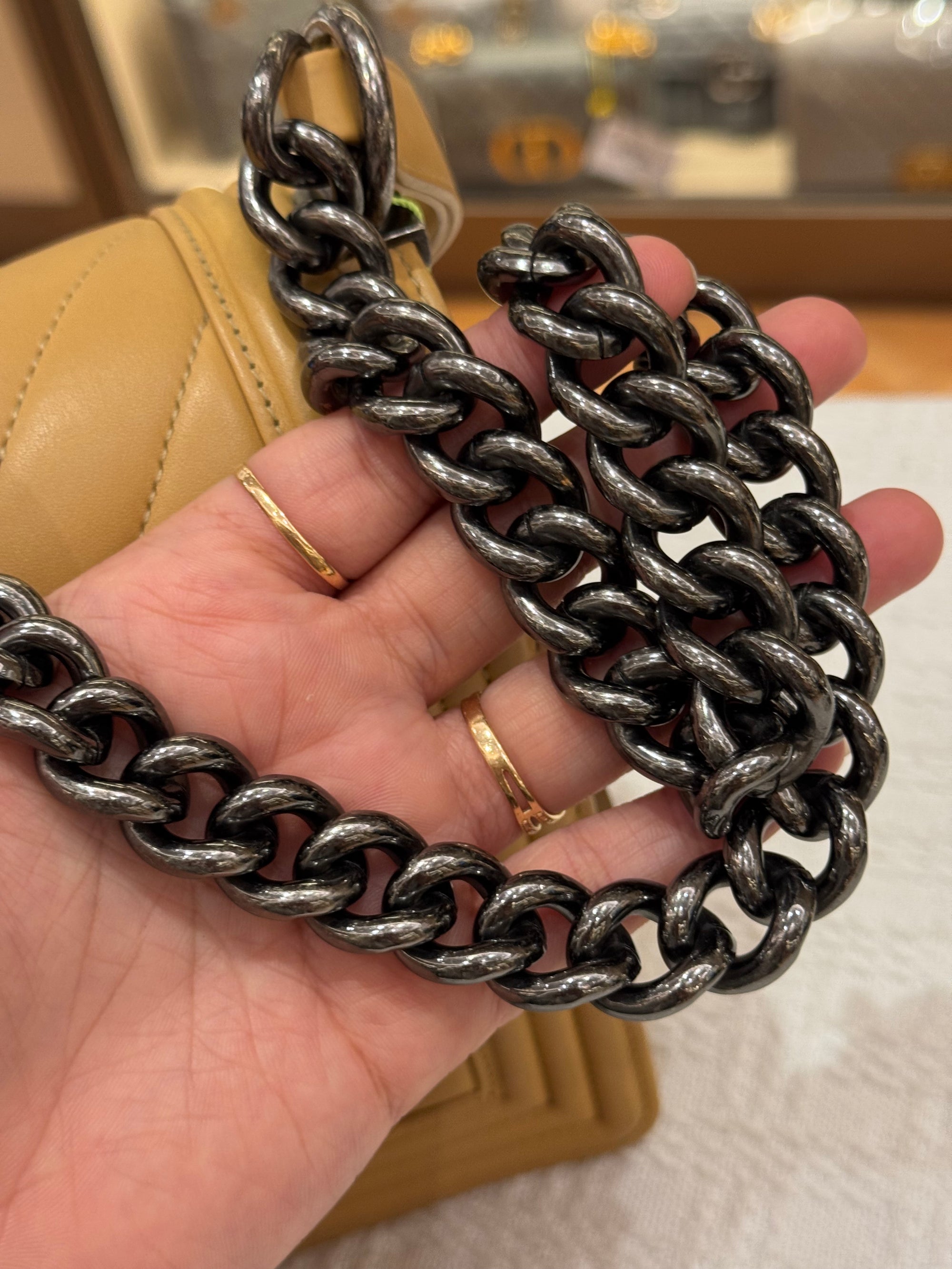 Chanel Boy Chevron Beige