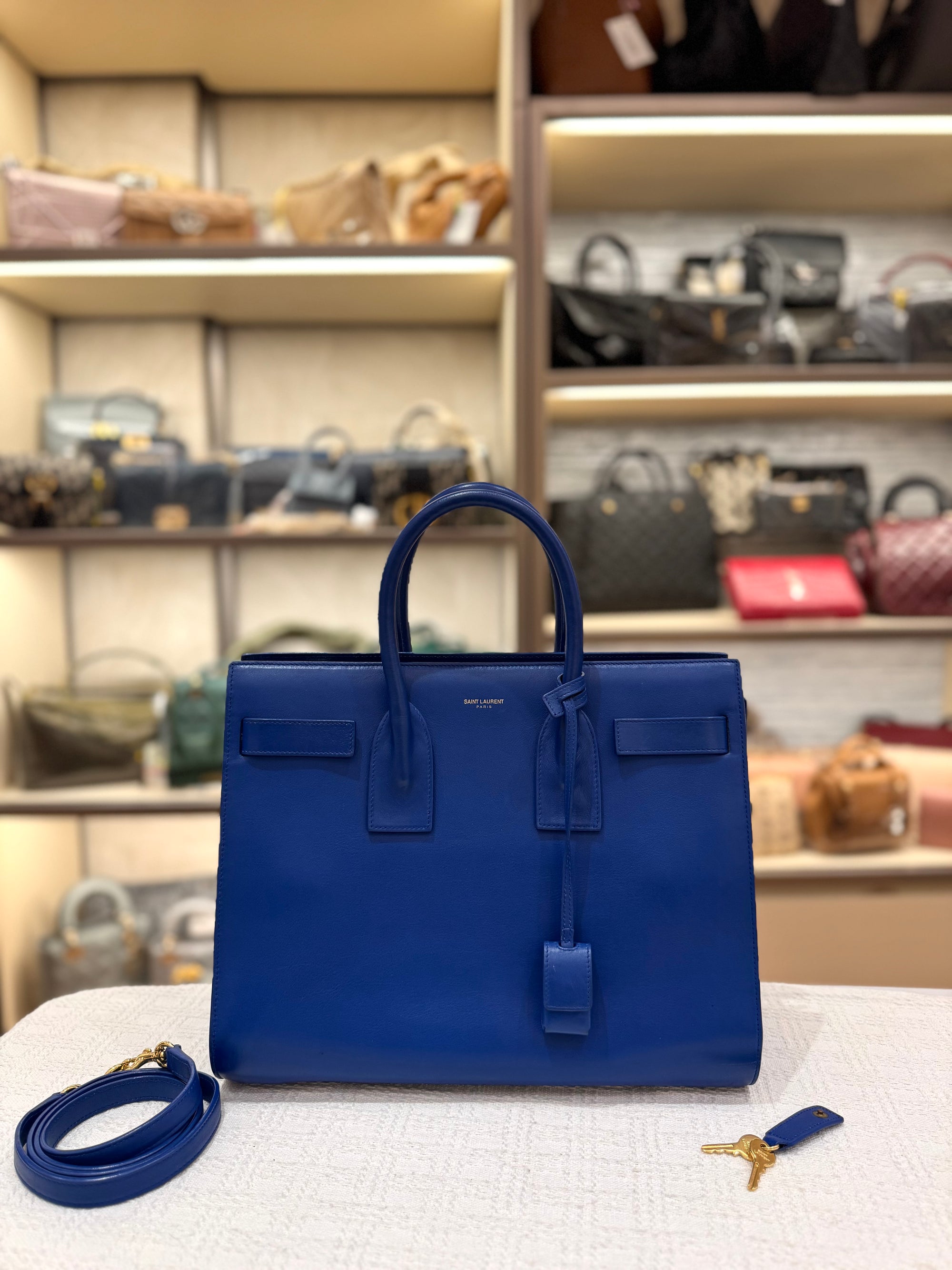 Saint Laurent Sac De Jour Blue