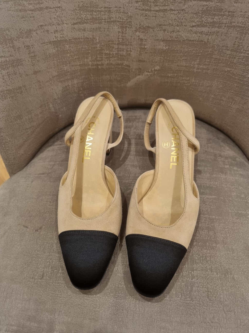 Chanel Suede Pumps Chunky Heels