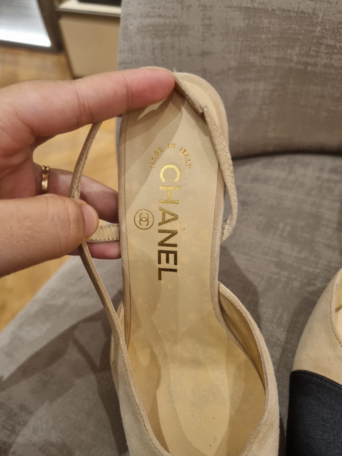 Chanel Suede Pumps Chunky Heels