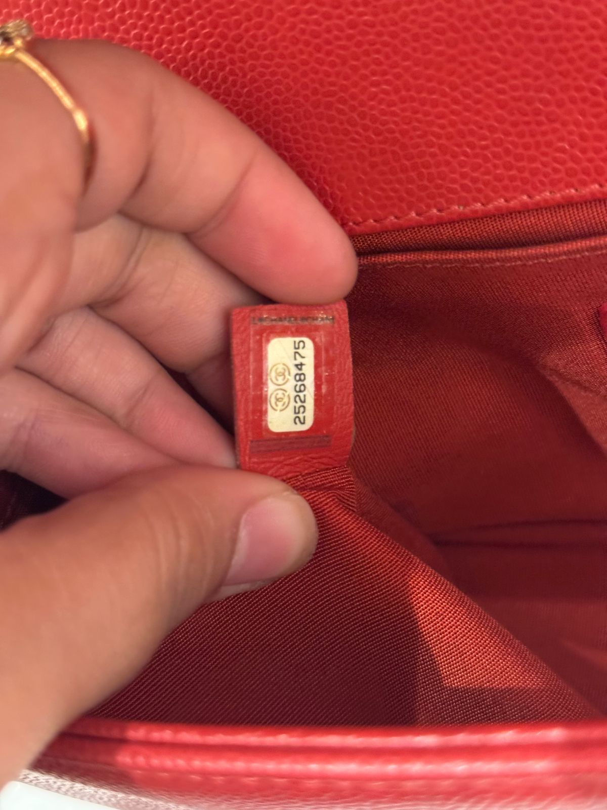 Chanel Boy Med Chevron Red