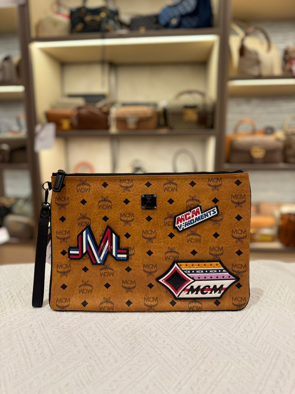 MCM Clutch Cognac