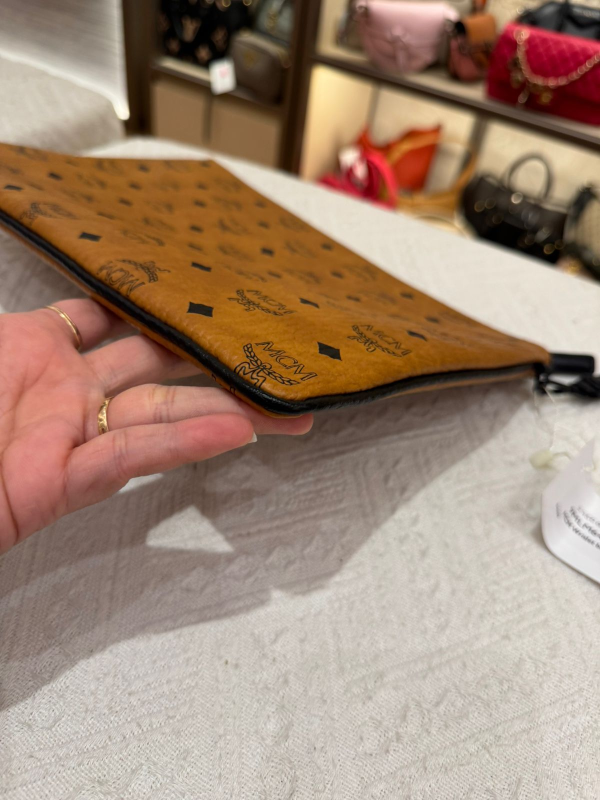 MCM Clutch Cognac