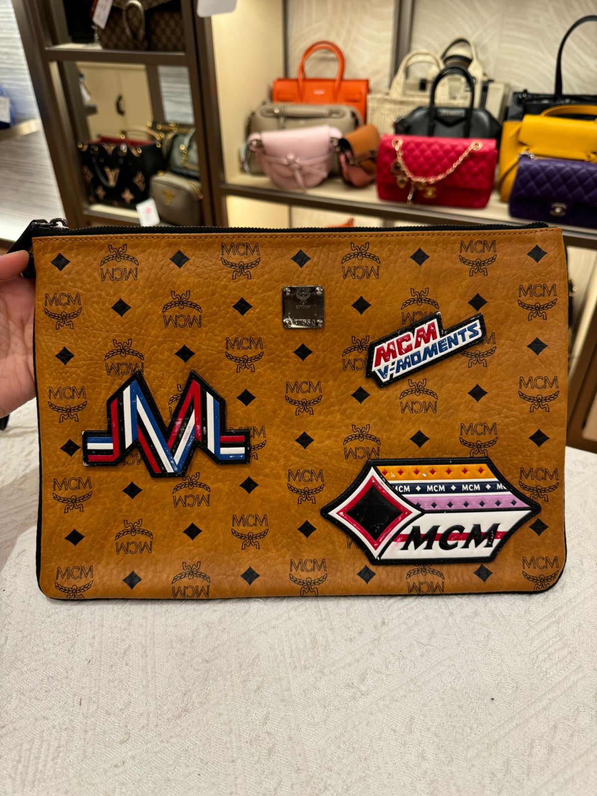 MCM Clutch Cognac