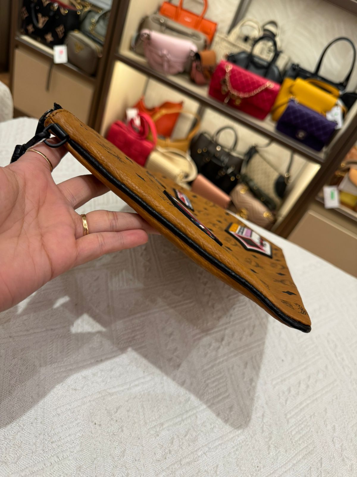 MCM Clutch Cognac