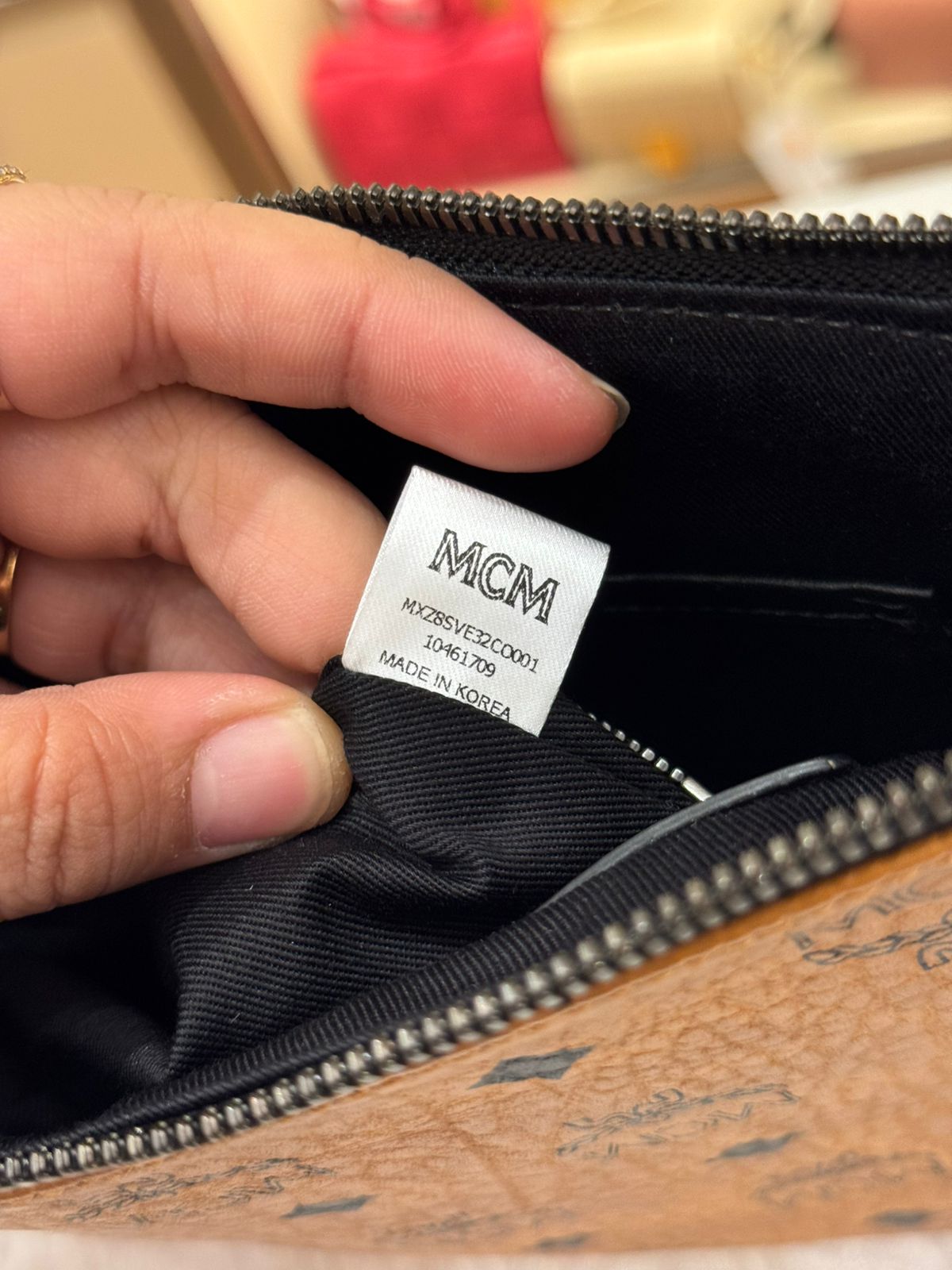 MCM Clutch Cognac