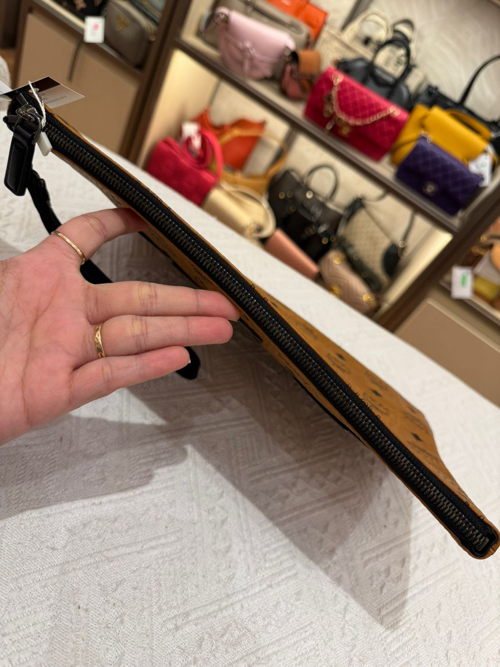 MCM Clutch Cognac