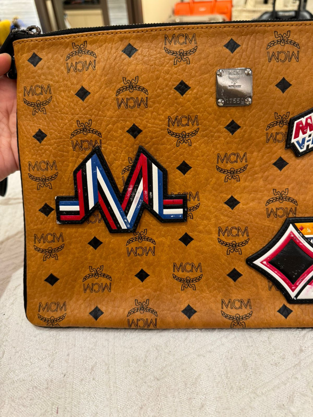 MCM Clutch Cognac