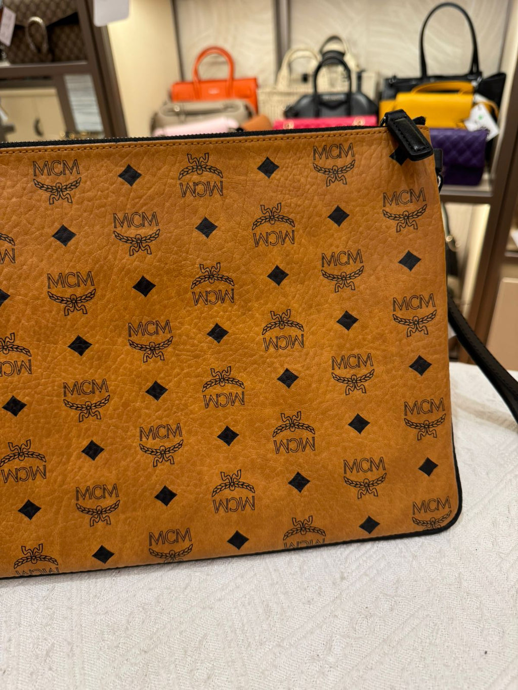 MCM Clutch Cognac