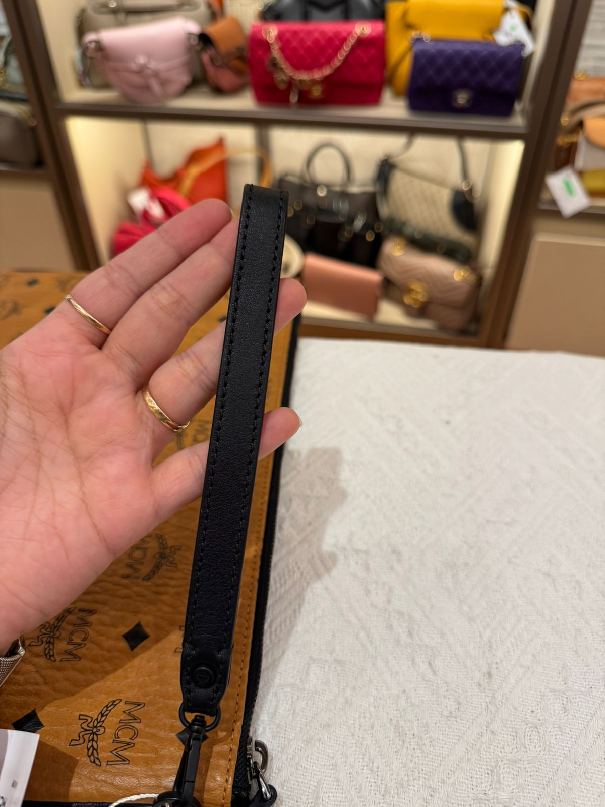 MCM Clutch Cognac