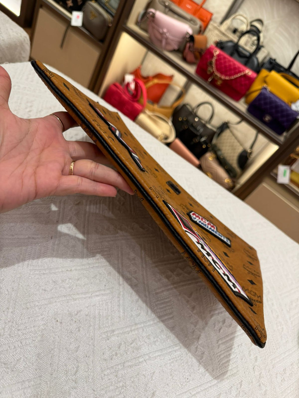 MCM Clutch Cognac