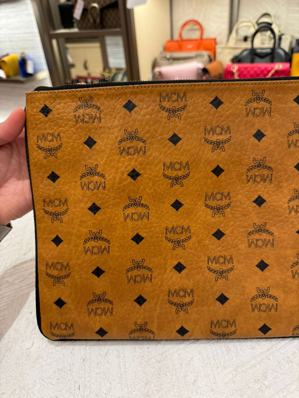 MCM Clutch Cognac