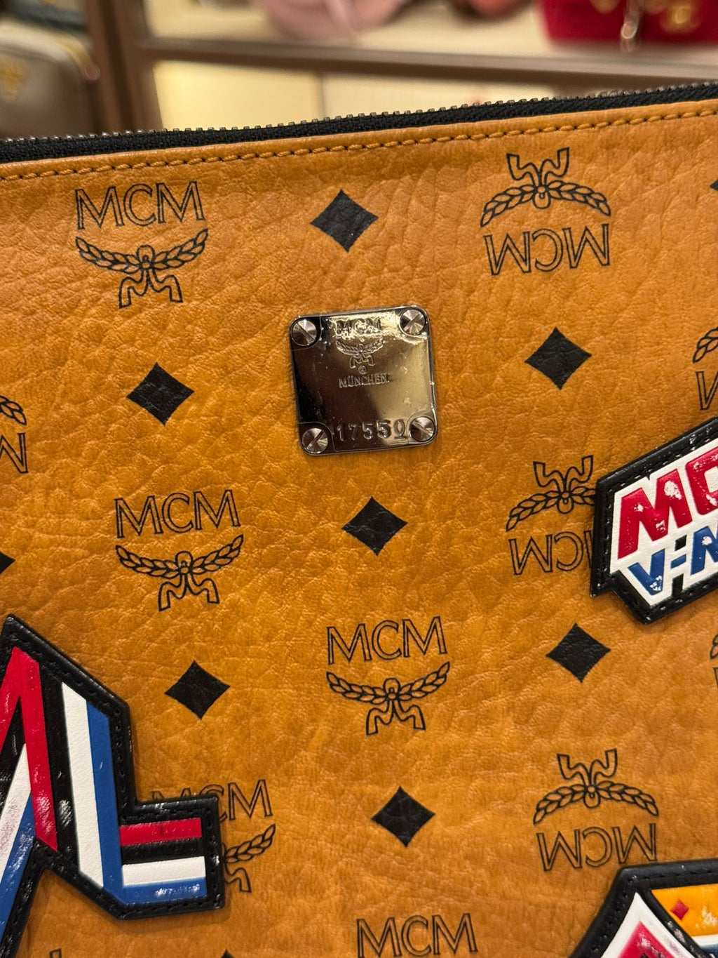 MCM Clutch Cognac