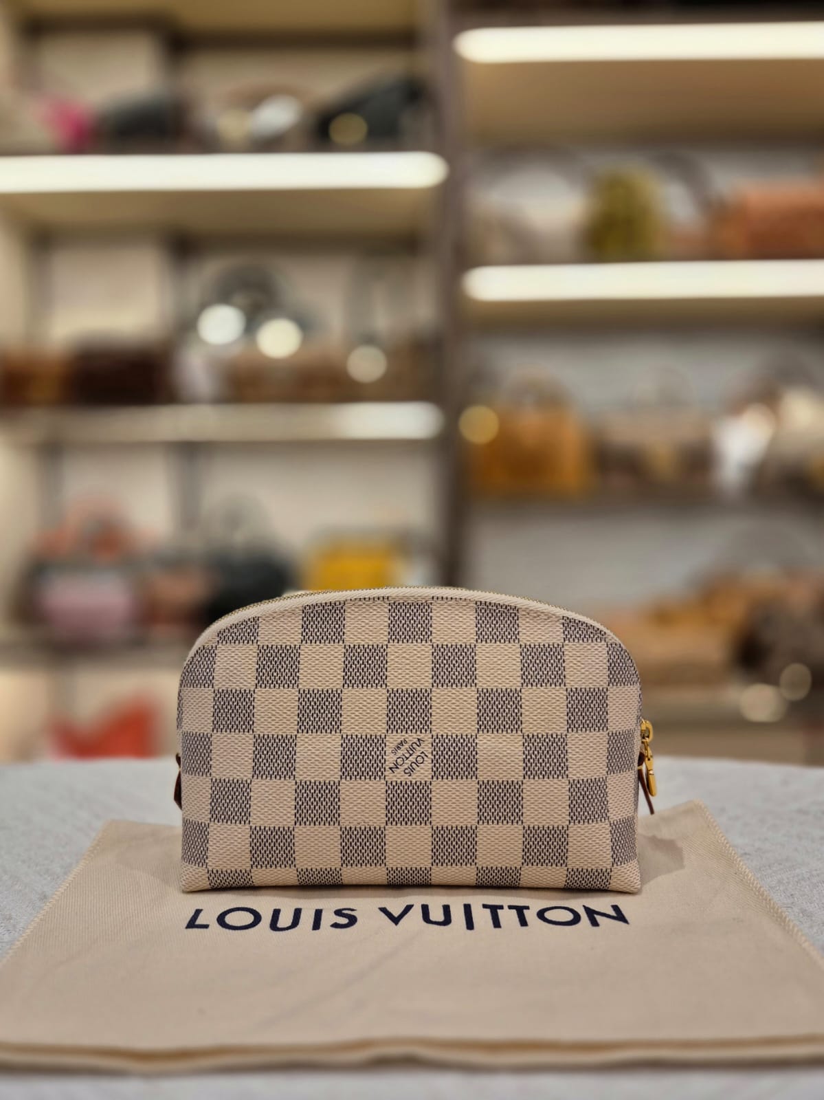Louis Vutton Cosmetic Pouch Damier Azur